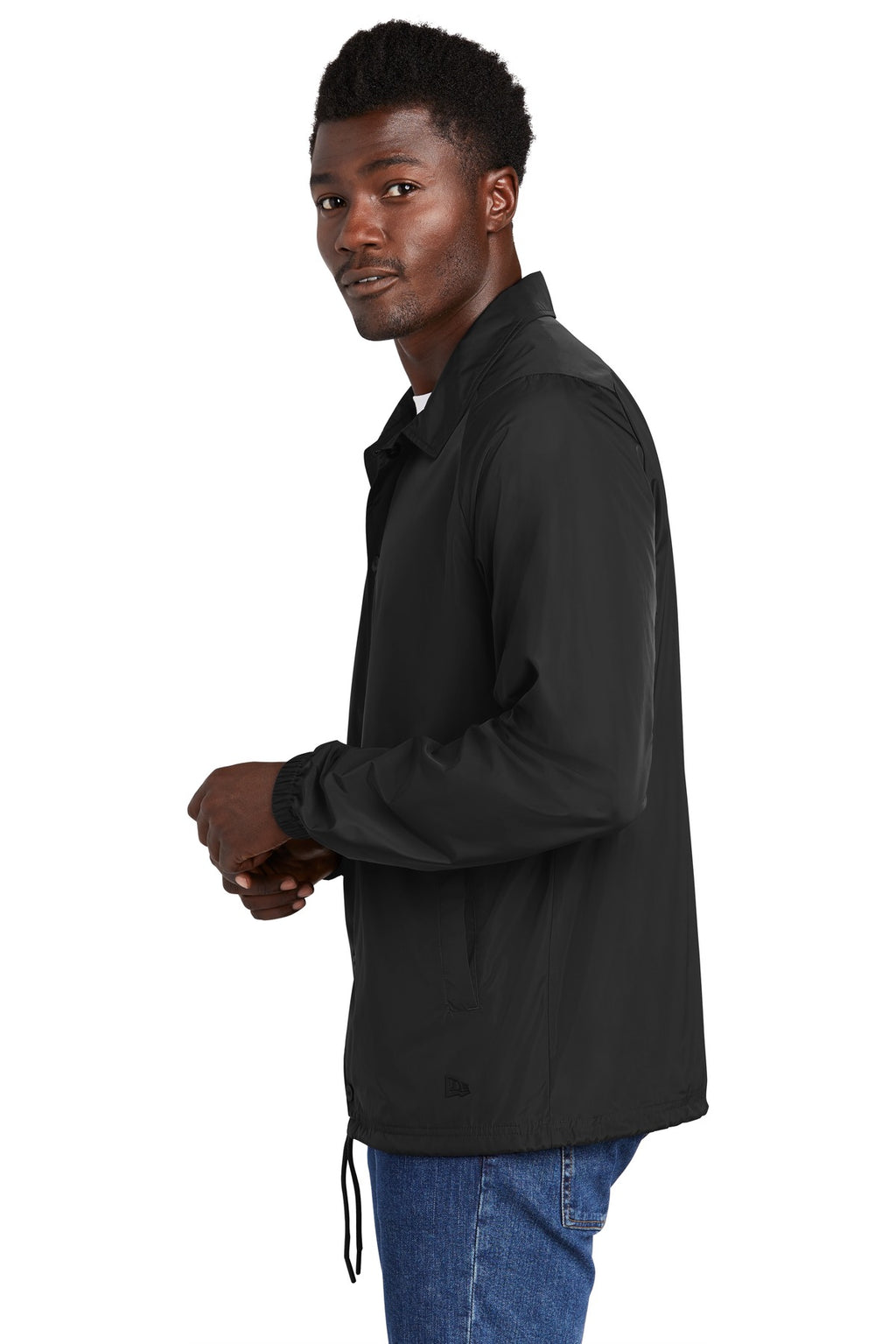 New Era Coaches Jacket NEA601 - Black - side