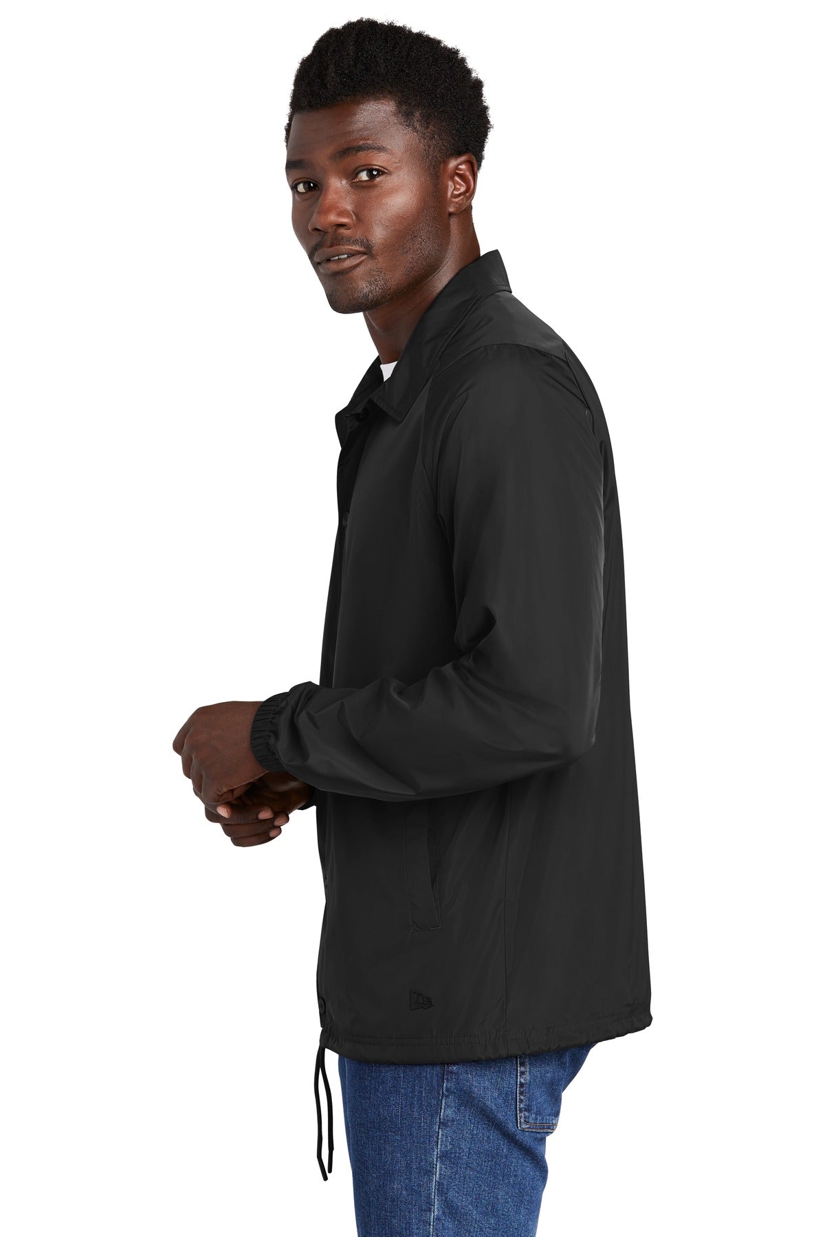 New Era Coaches Jacket NEA601 - Black - side