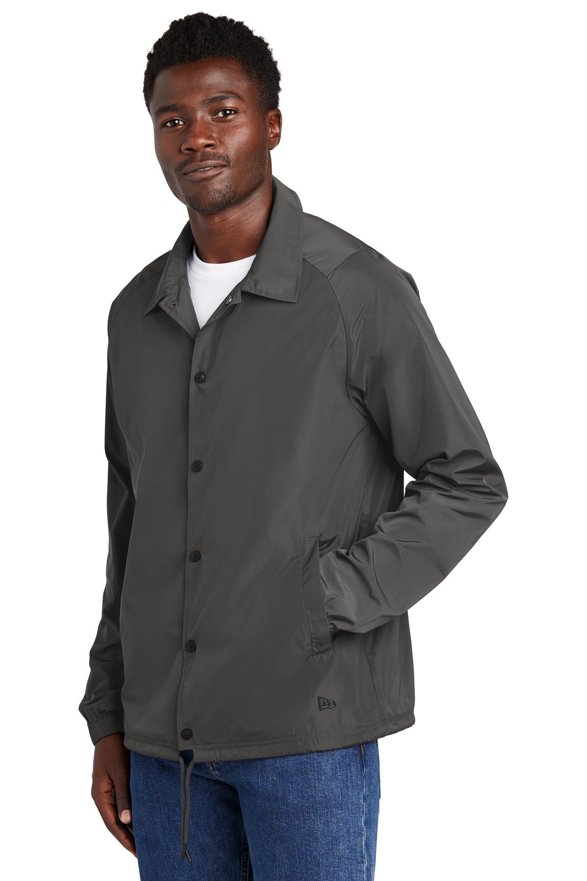 New Era Coaches Jacket NEA601 - Graphite - three_q