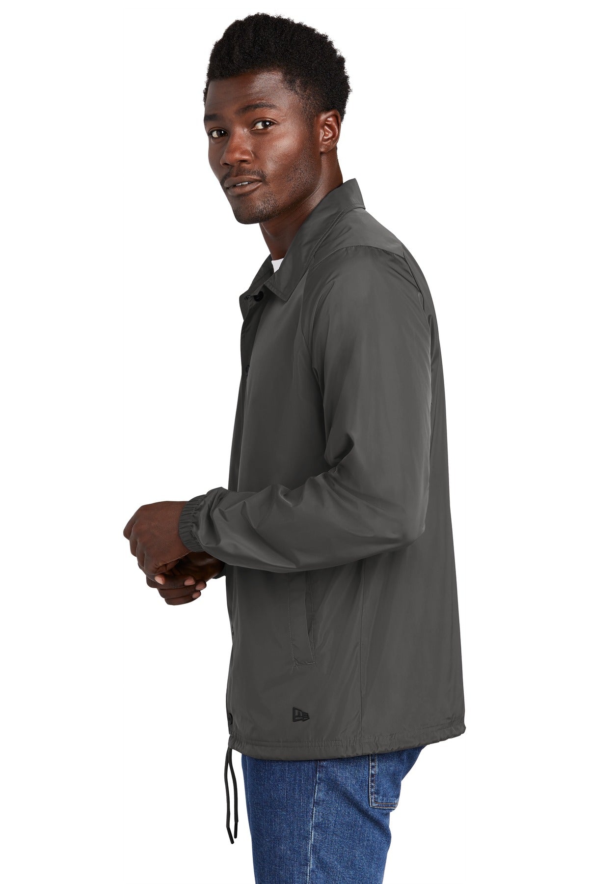 New Era Coaches Jacket NEA601 - Graphite - side