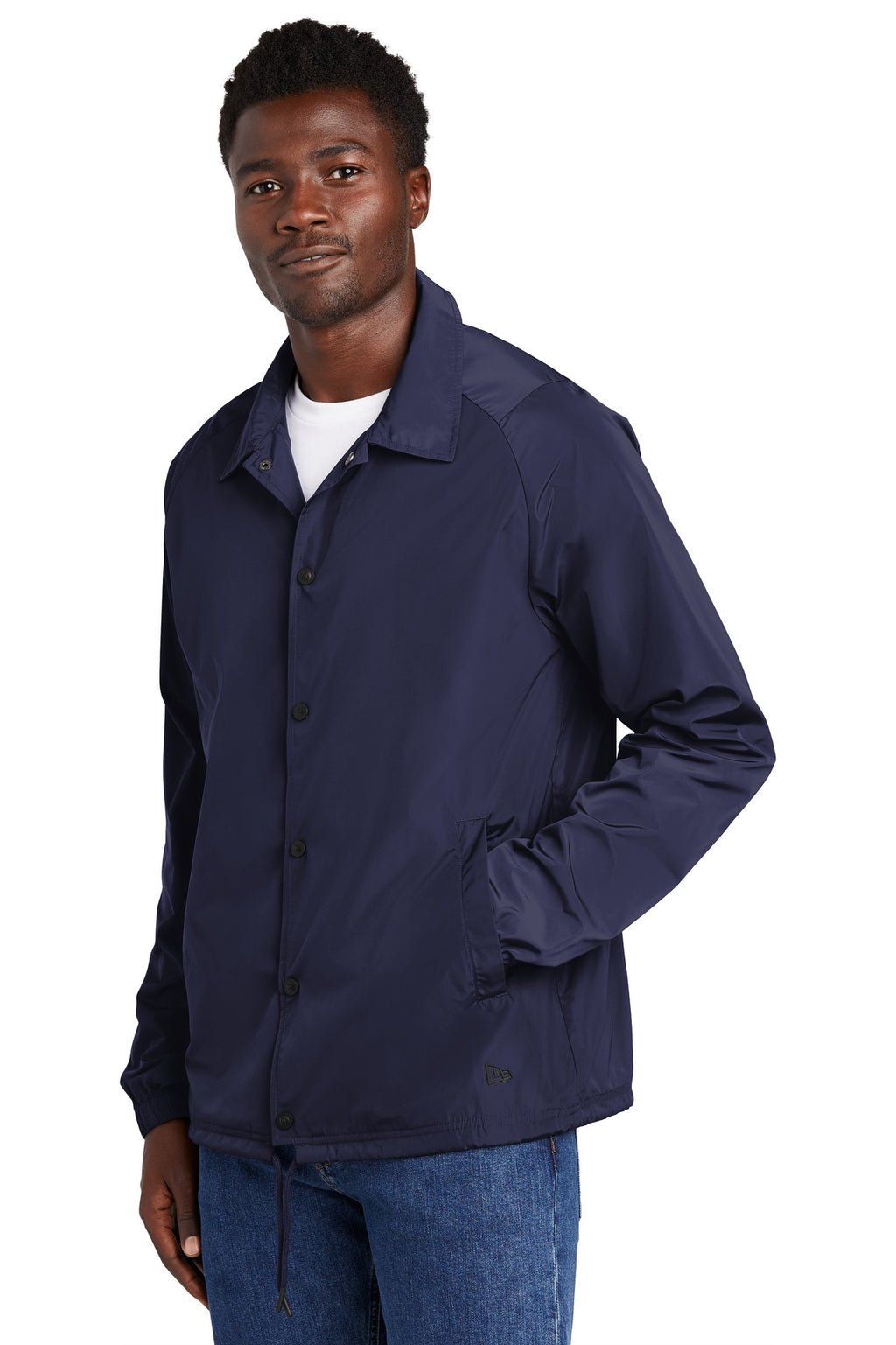 New Era Coaches Jacket NEA601 - True Navy - three_q