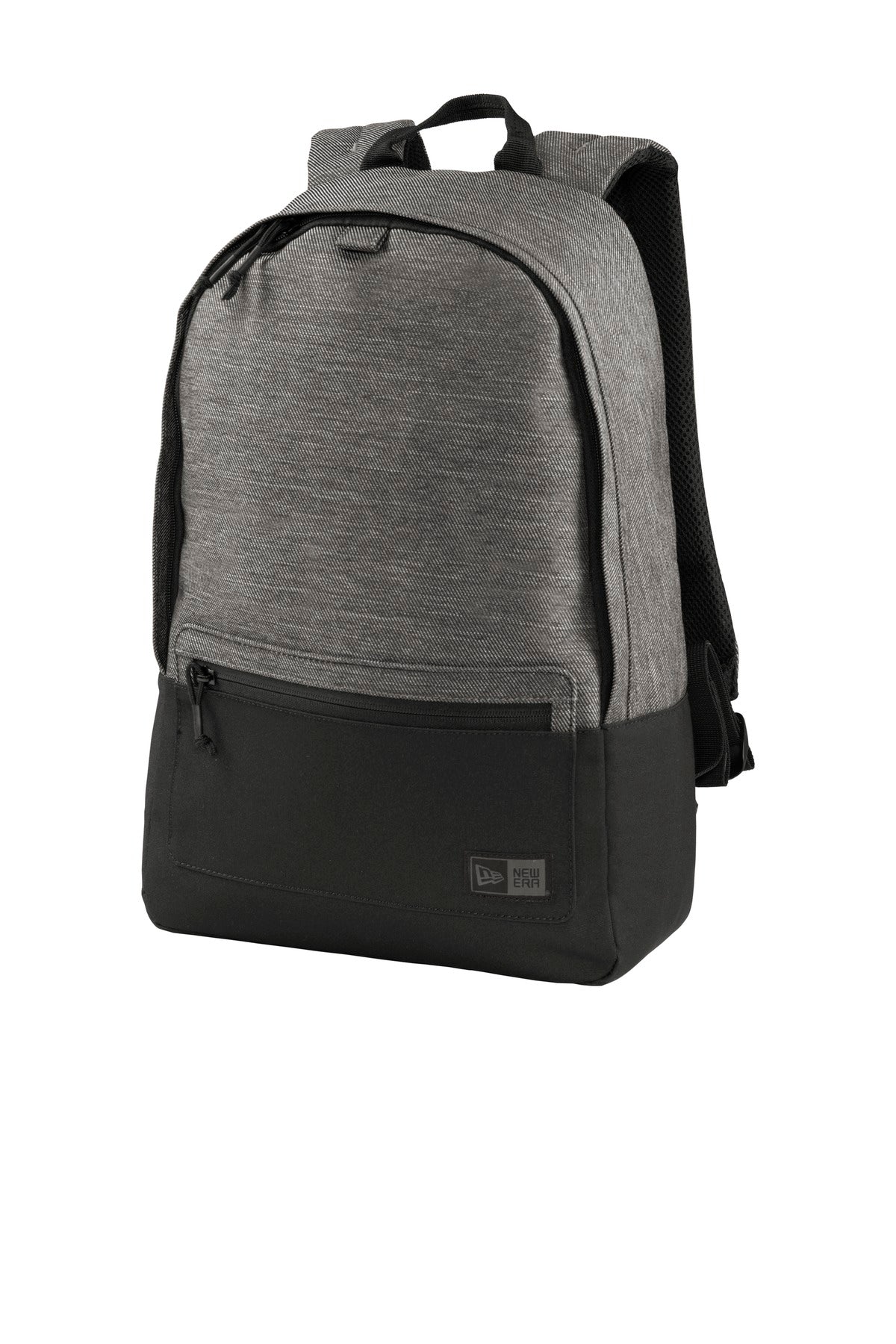 DISCONTINUED New Era Legacy Backpack. NEB201 - Black Twill Heather/ Black - front