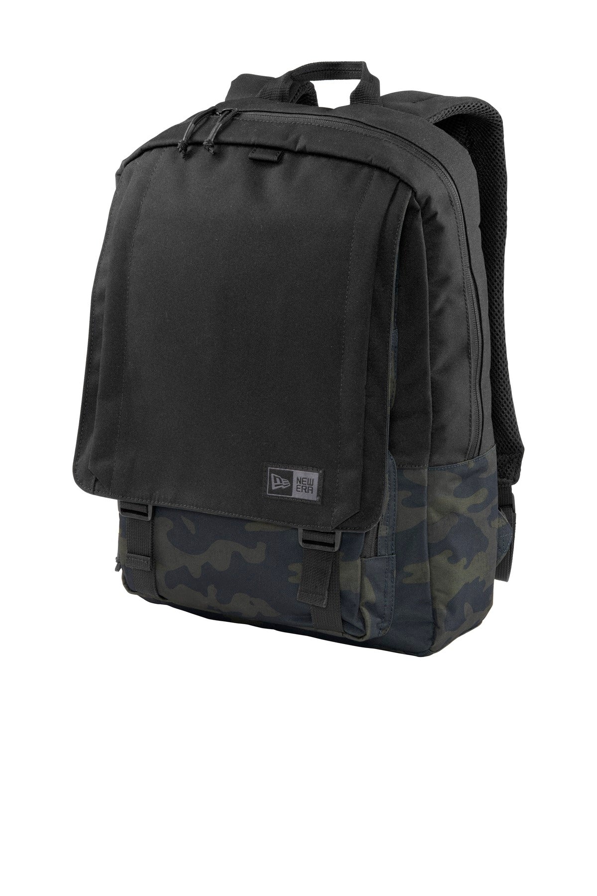 New Era Legacy Backpack. NEB202 - Black/ Mythic Camo - front