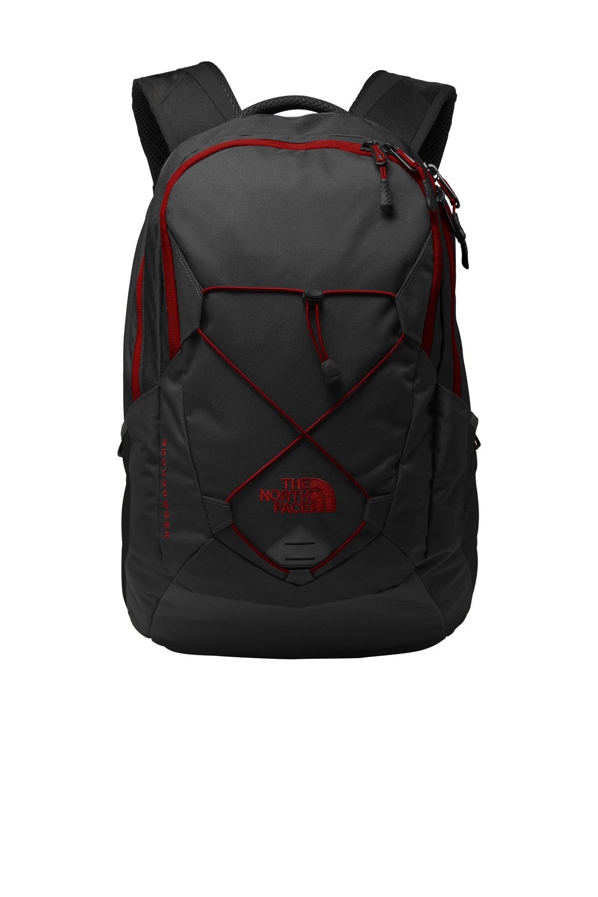 The North Face Groundwork Backpack. NF0A3KX6 - TNF Dark Grey Heather/ Cardinal Red - front