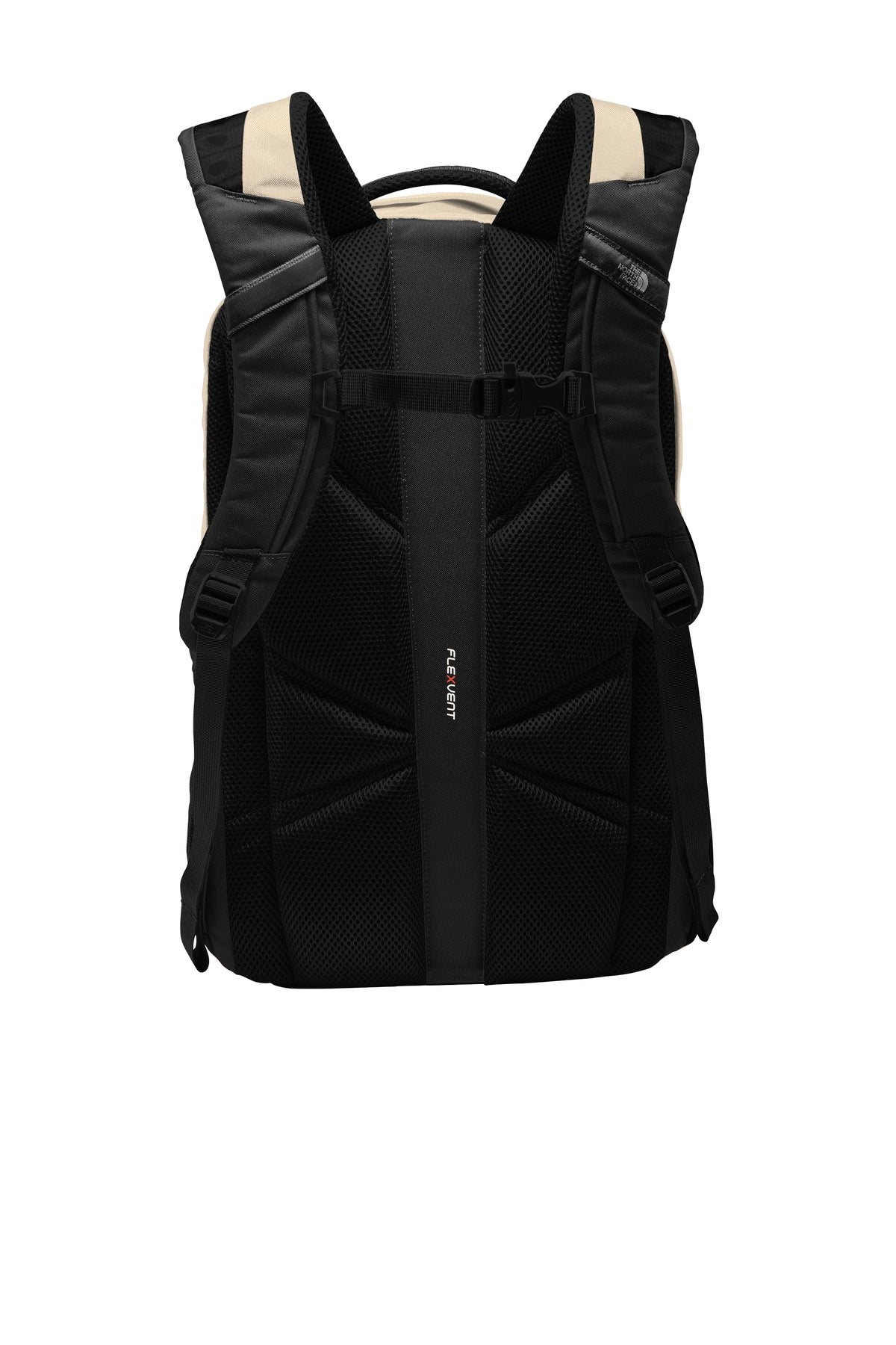 The North Face Groundwork Backpack. NF0A3KX6 - Rainyday Ivory Dark Heather/ TNF Black - back