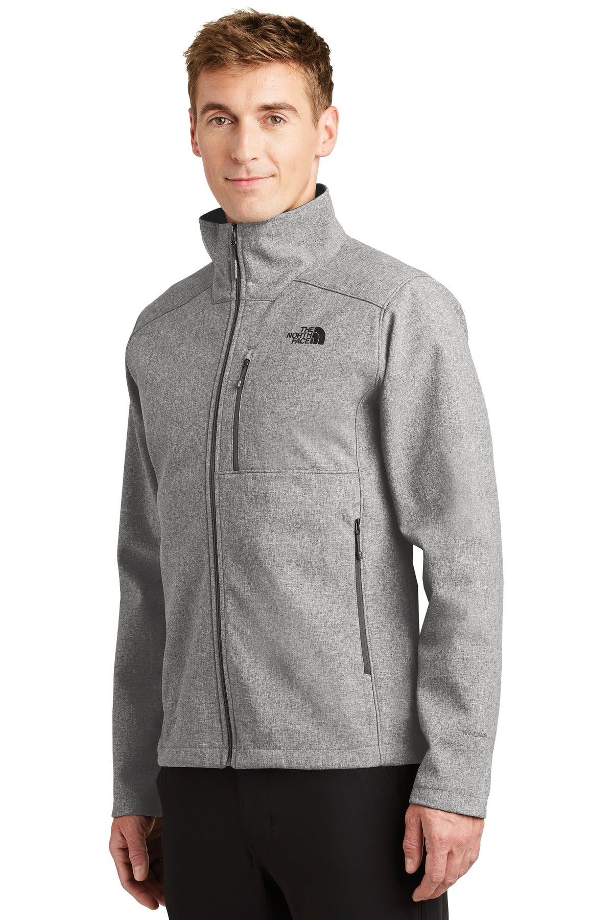 The North Face Apex Barrier Soft Shell Jacket. NF0A3LGT - TNF Medium Grey Heather - three_q