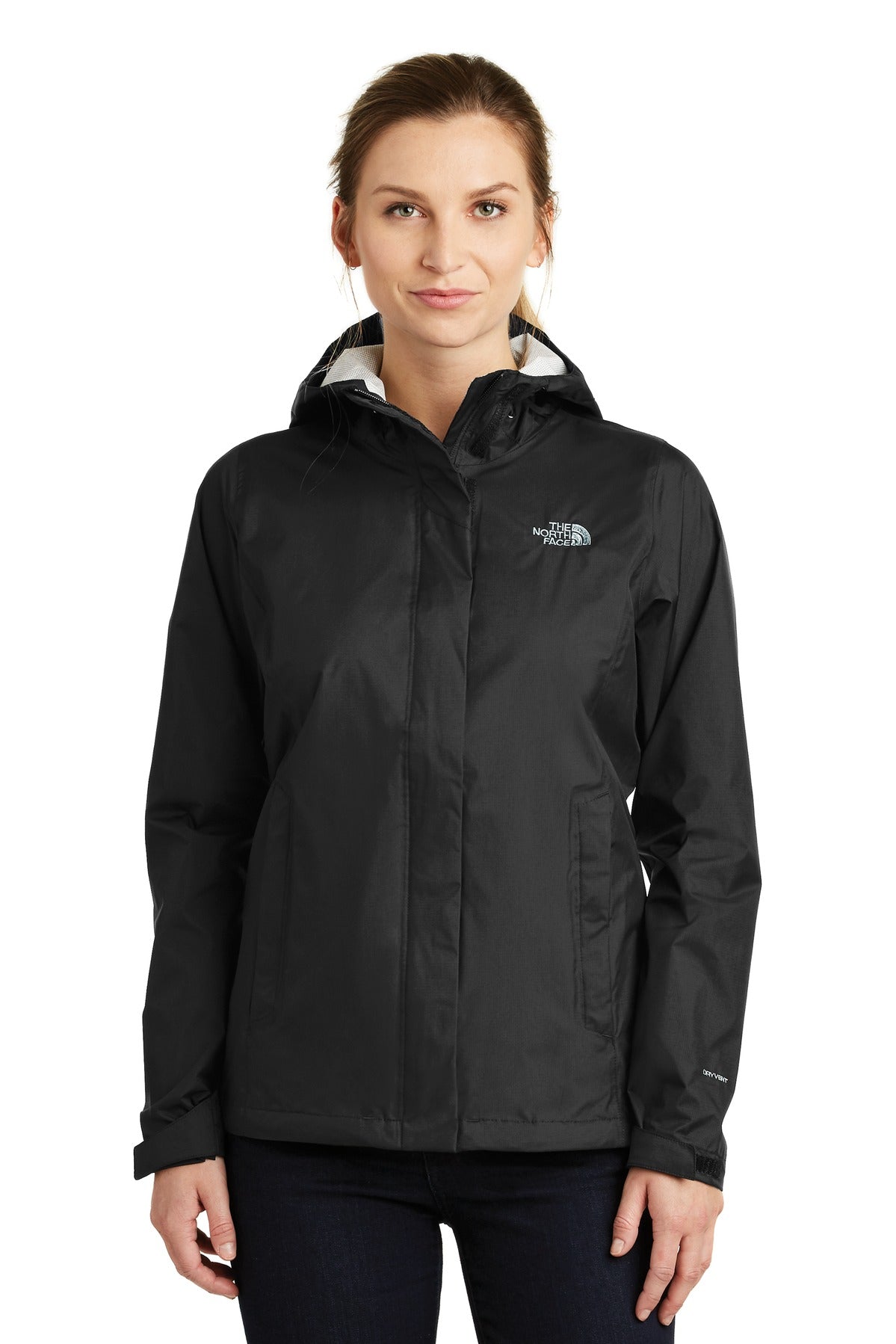 The North Face Women's DryVent Rain Jacket. NF0A3LH5 - TNF Black - front