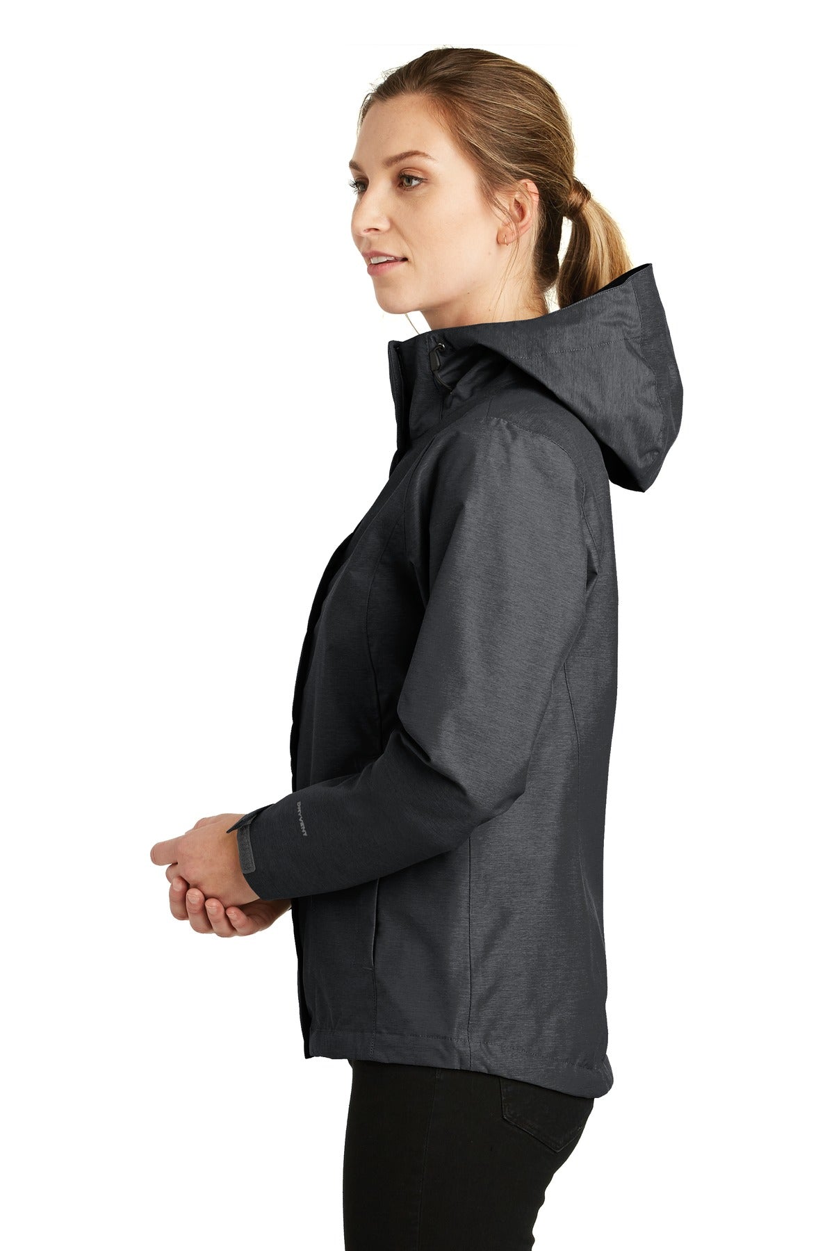 The North Face Women's DryVent Rain Jacket. NF0A3LH5 - TNF Dark Grey Heather - side
