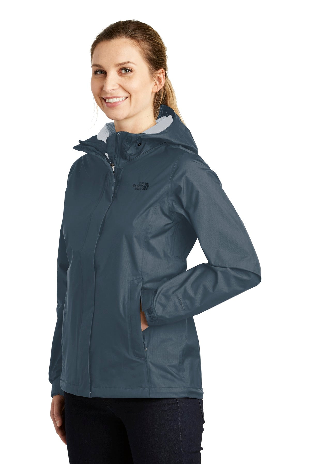 The North Face Women's DryVent Rain Jacket. NF0A3LH5 - Shady Blue - three_q