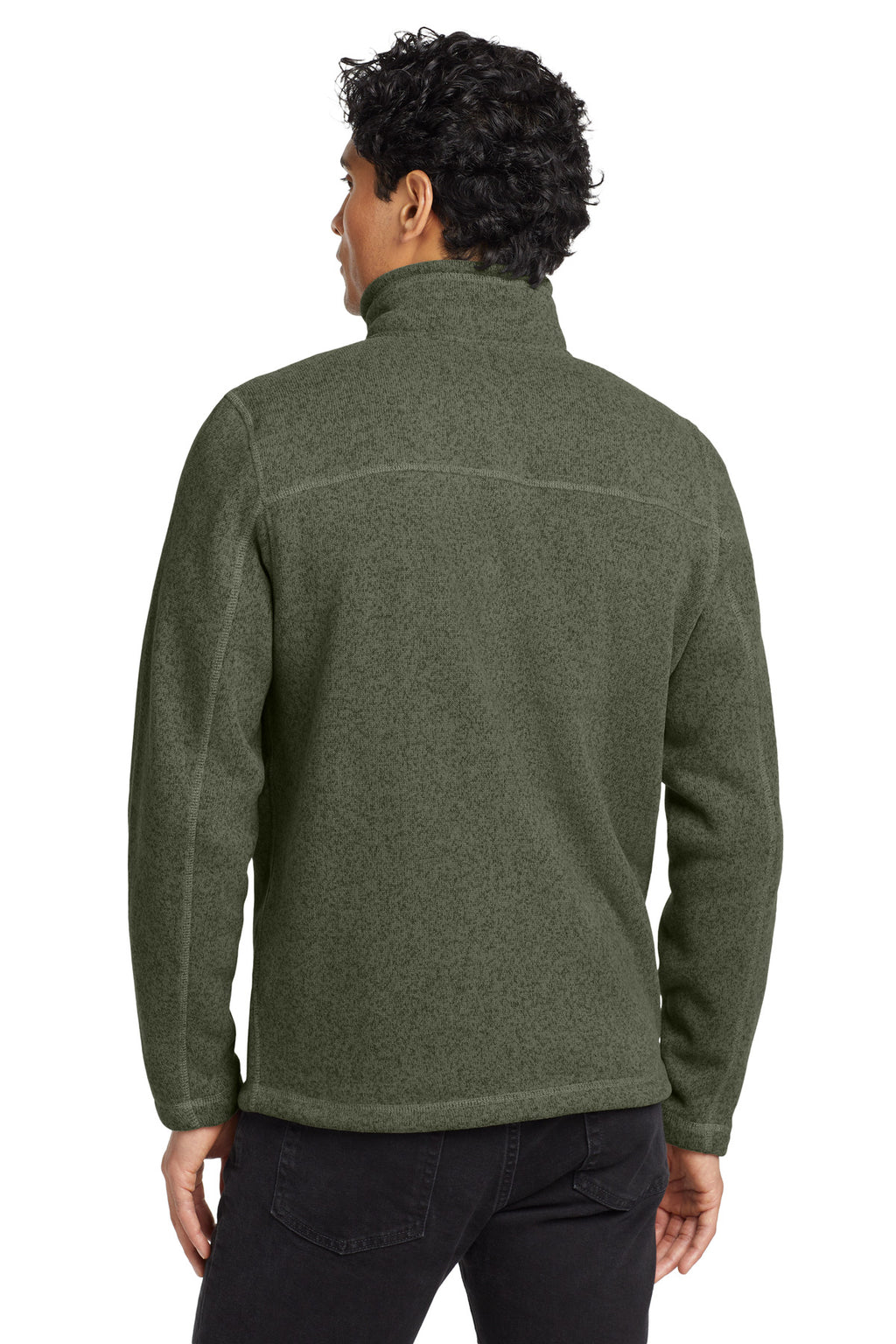 The North Face Sweater Fleece Jacket. NF0A3LH7 - New Taupe Green Heather - back