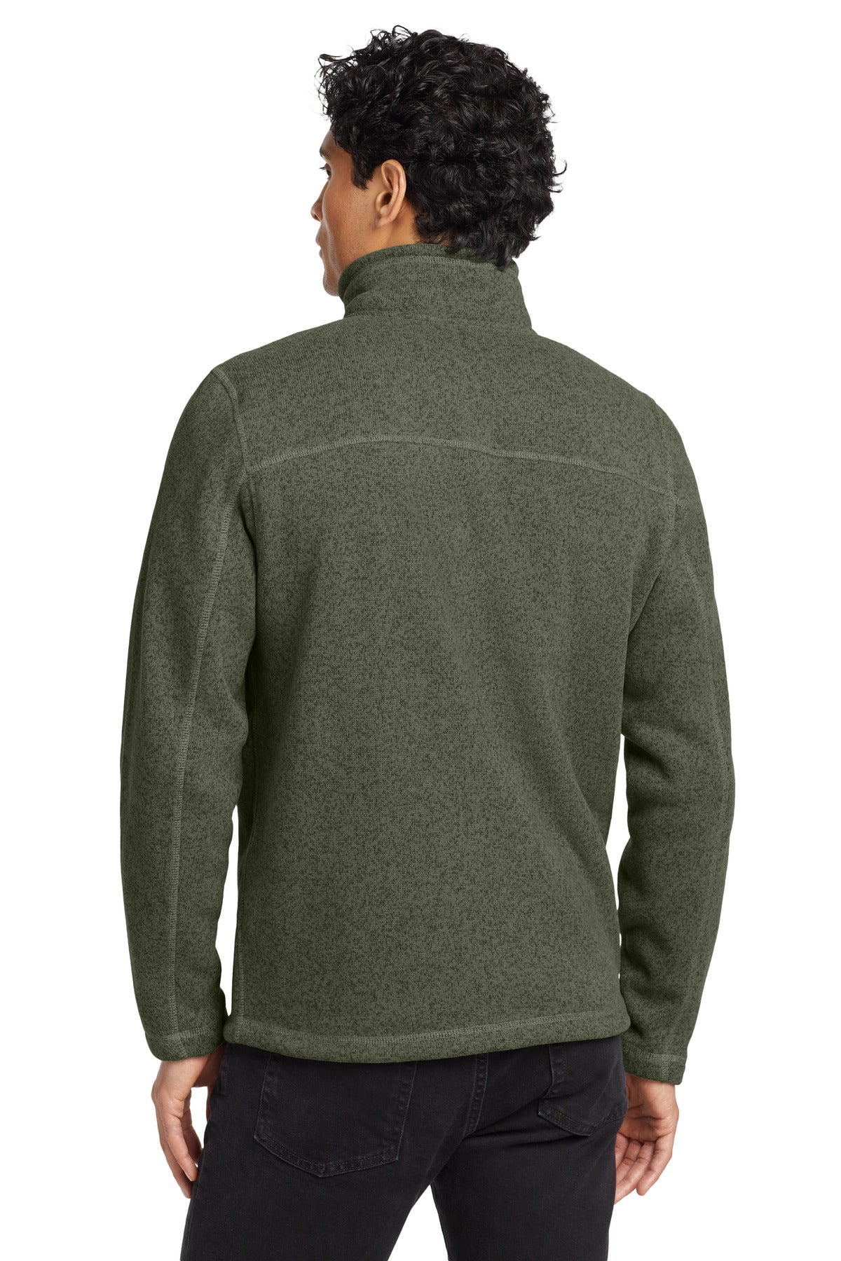 The North Face Sweater Fleece Jacket. NF0A3LH7 - New Taupe Green Heather - back
