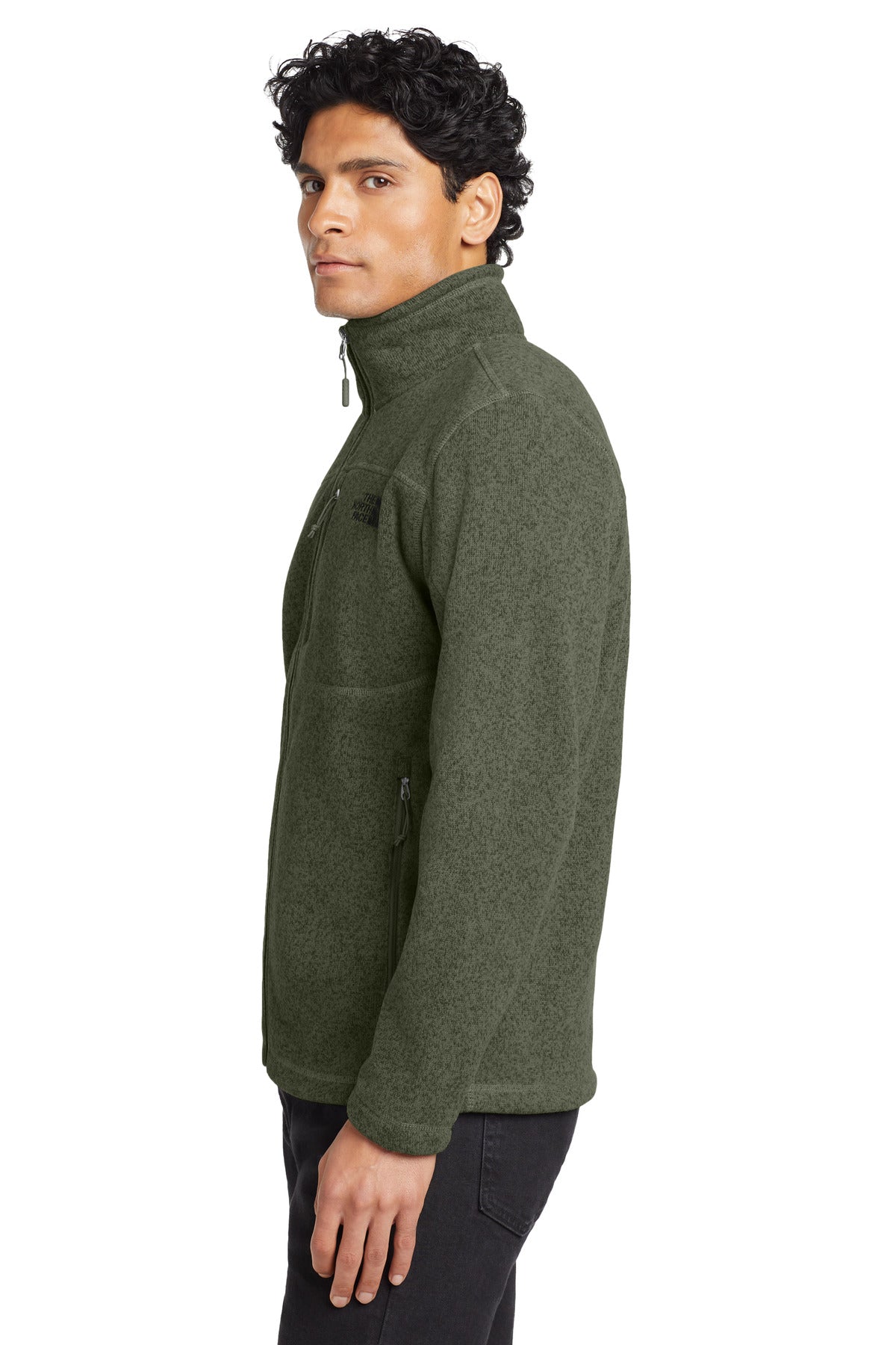 The North Face Sweater Fleece Jacket. NF0A3LH7 - New Taupe Green Heather - side