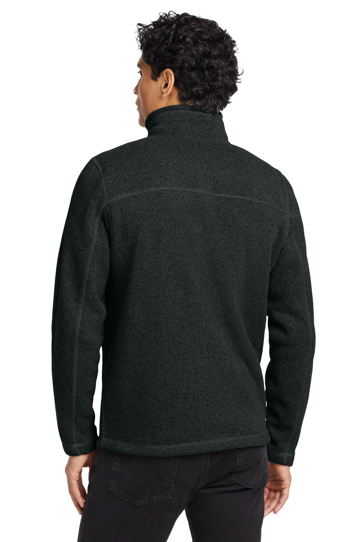 The North Face Sweater Fleece Jacket. NF0A3LH7 - TNF Black Heather - back