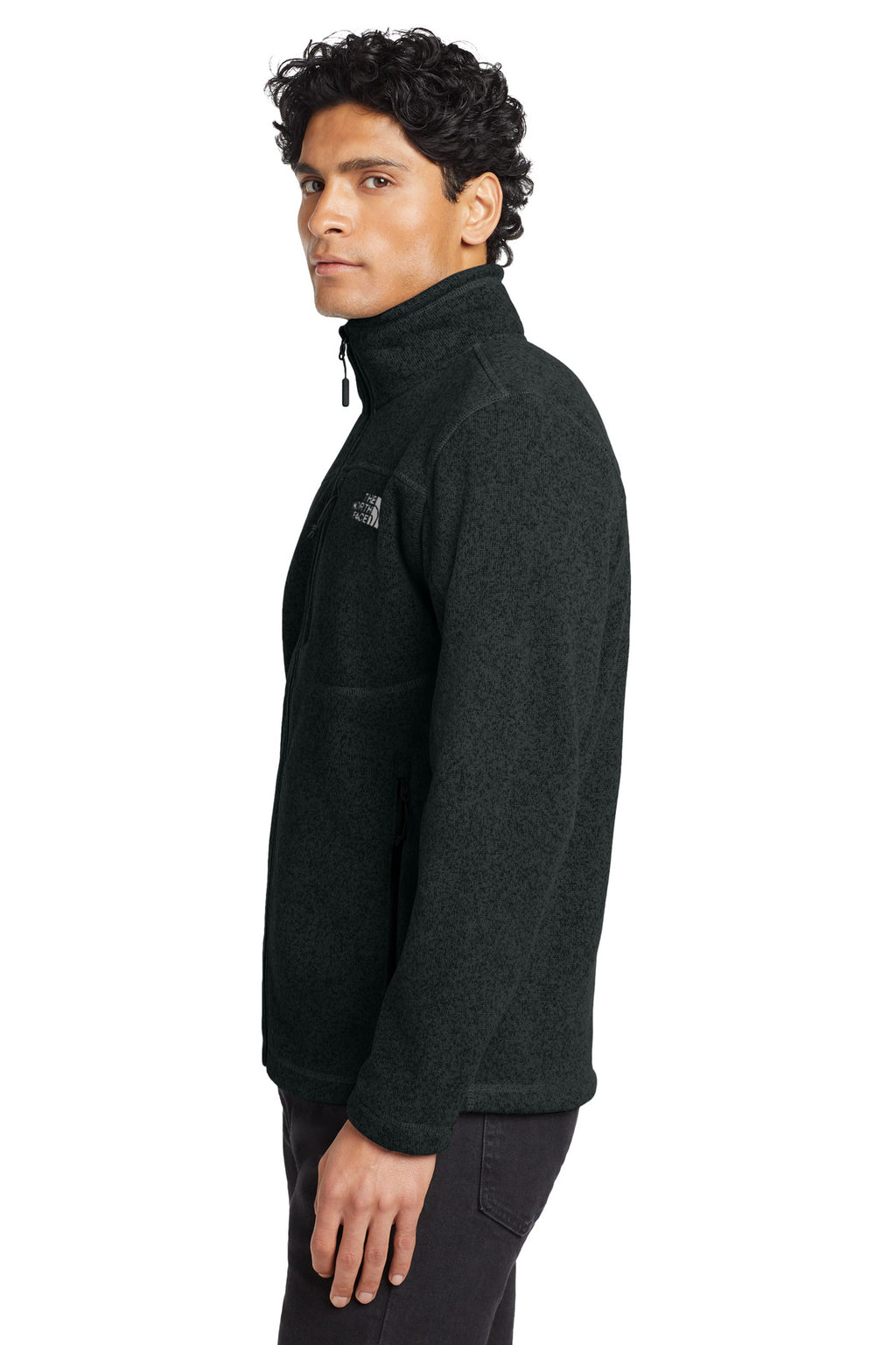 The North Face Sweater Fleece Jacket. NF0A3LH7 - TNF Black Heather - side