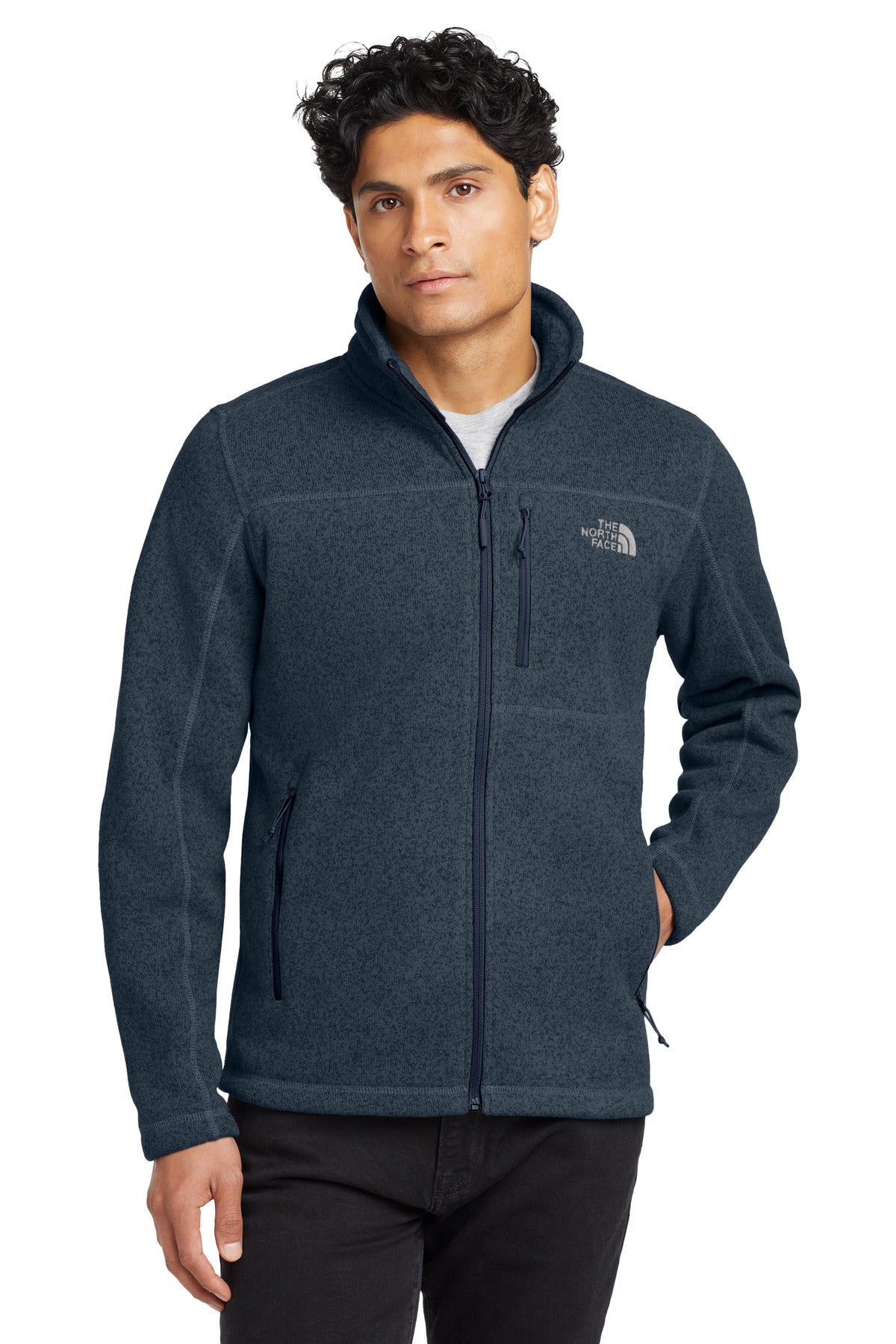 The North Face Sweater Fleece Jacket. NF0A3LH7 - Urban Navy Heather - front