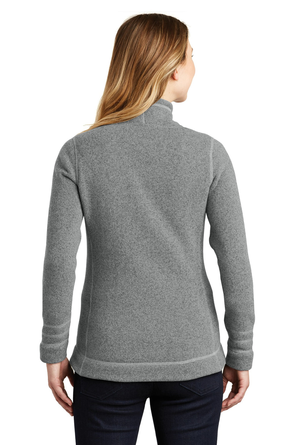 The North Face Women's Sweater Fleece Jacket. NF0A3LH8 - TNF Medium Grey Heather - back