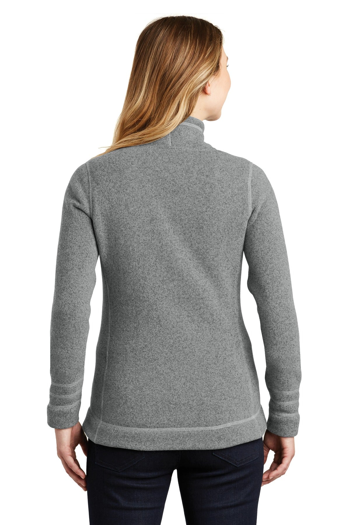 The North Face Women's Sweater Fleece Jacket. NF0A3LH8 - TNF Medium Grey Heather - back