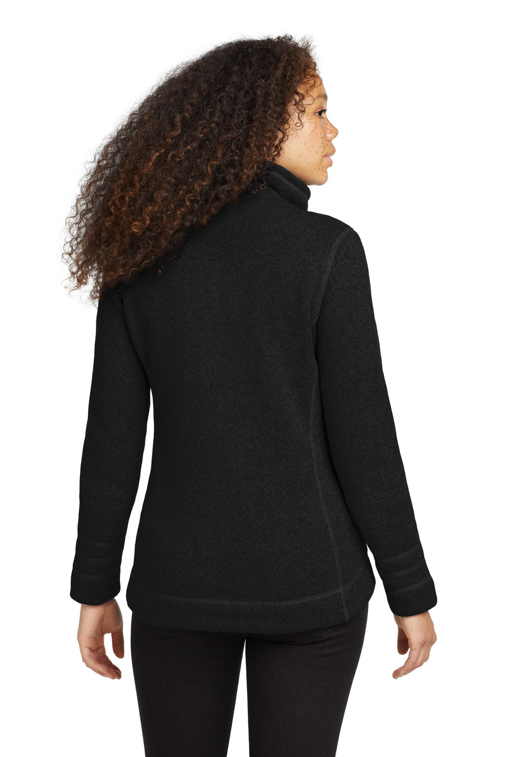 The North Face Women's Sweater Fleece Jacket. NF0A3LH8 - TNF Black Heather - back