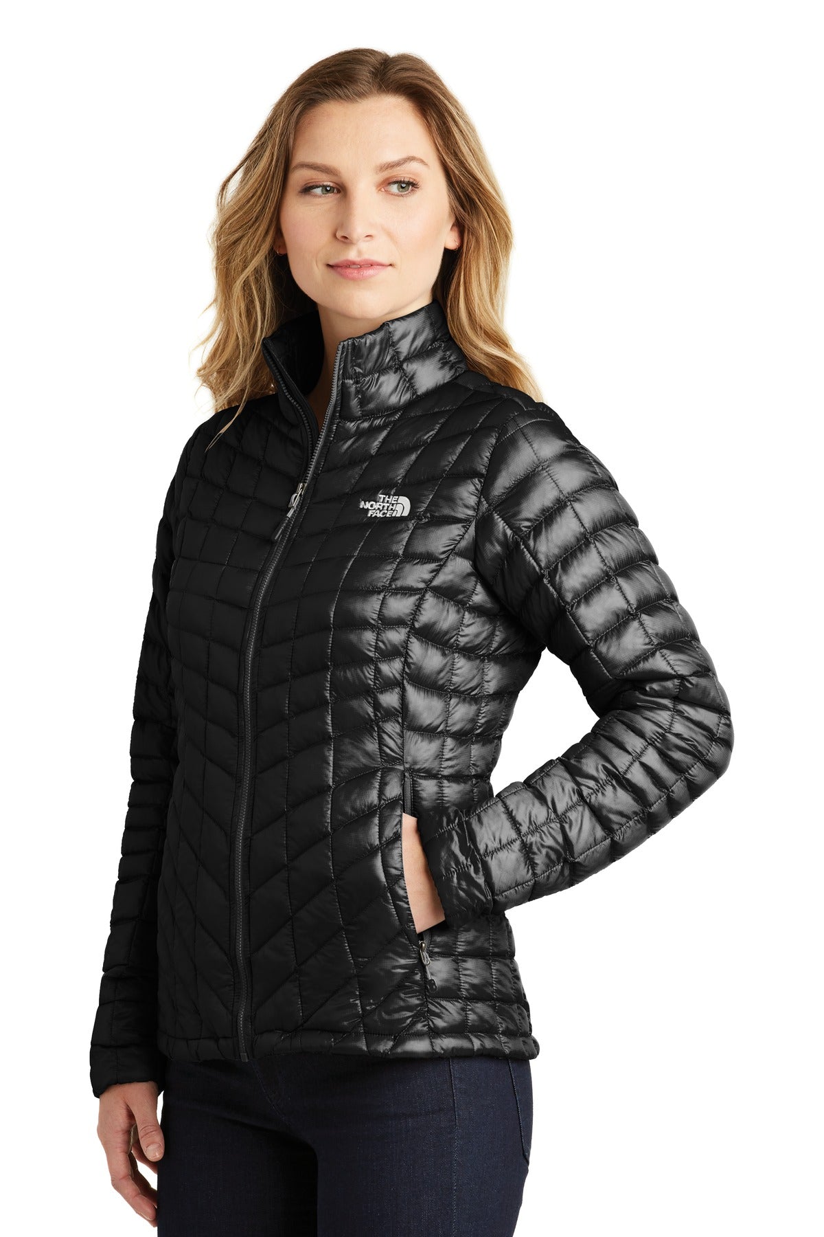 The North Face Women's ThermoBall Trekker Jacket. NF0A3LHK - TNF Black - three_q