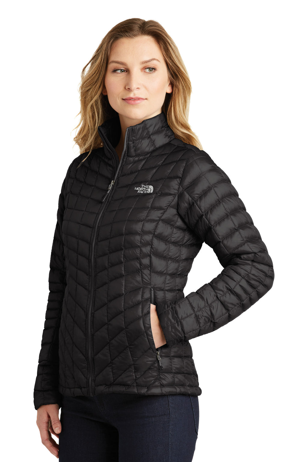 The North Face Women's ThermoBall Trekker Jacket. NF0A3LHK - TNF Matte Black - three_q