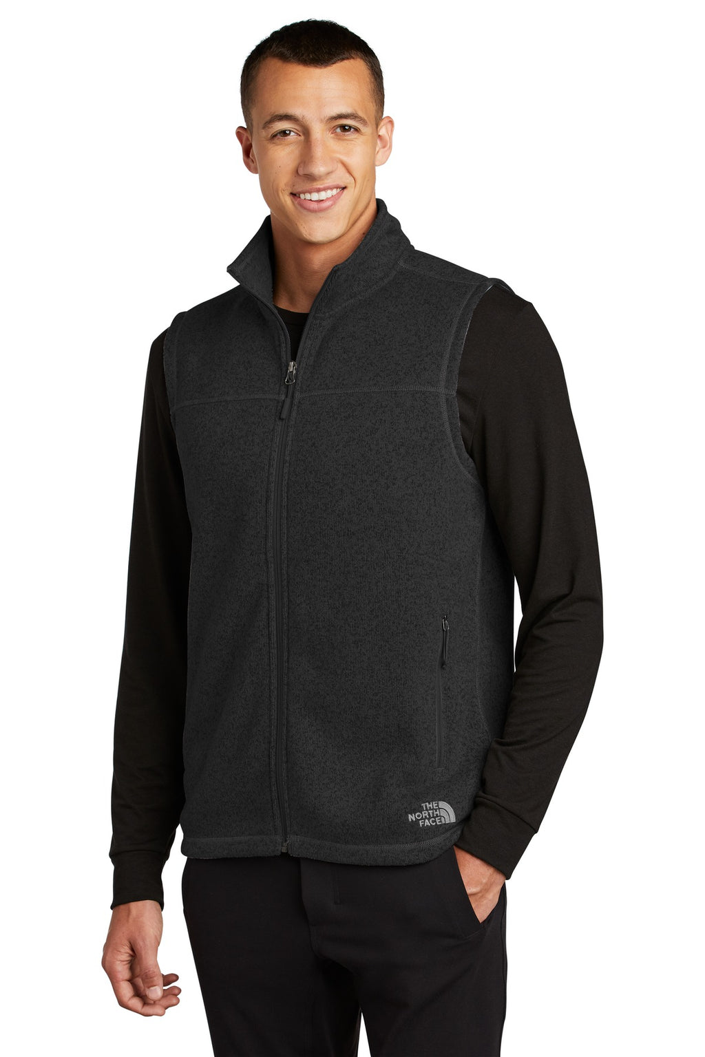The North Face Sweater Fleece Vest NF0A47FA - TNF Black Heather - three_q