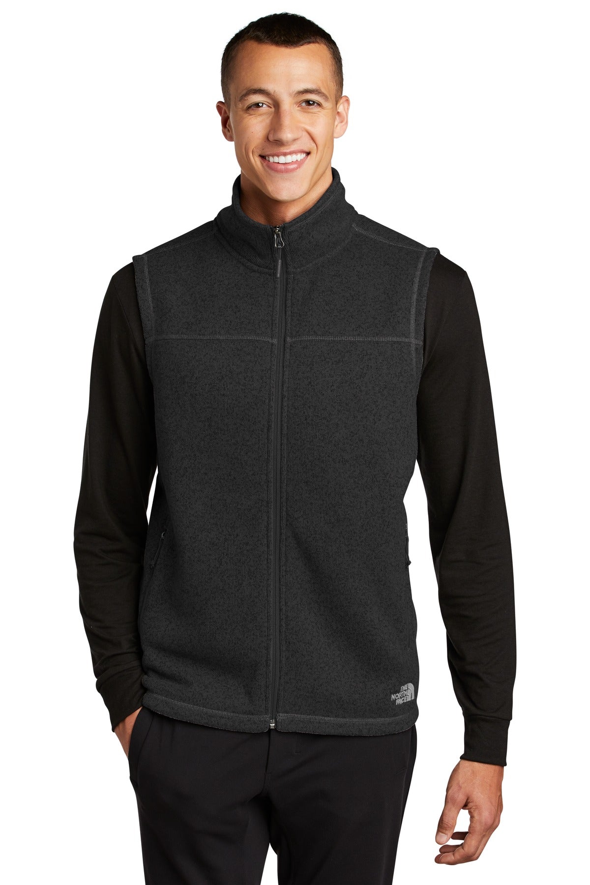 The North Face Sweater Fleece Vest NF0A47FA - TNF Black Heather - front