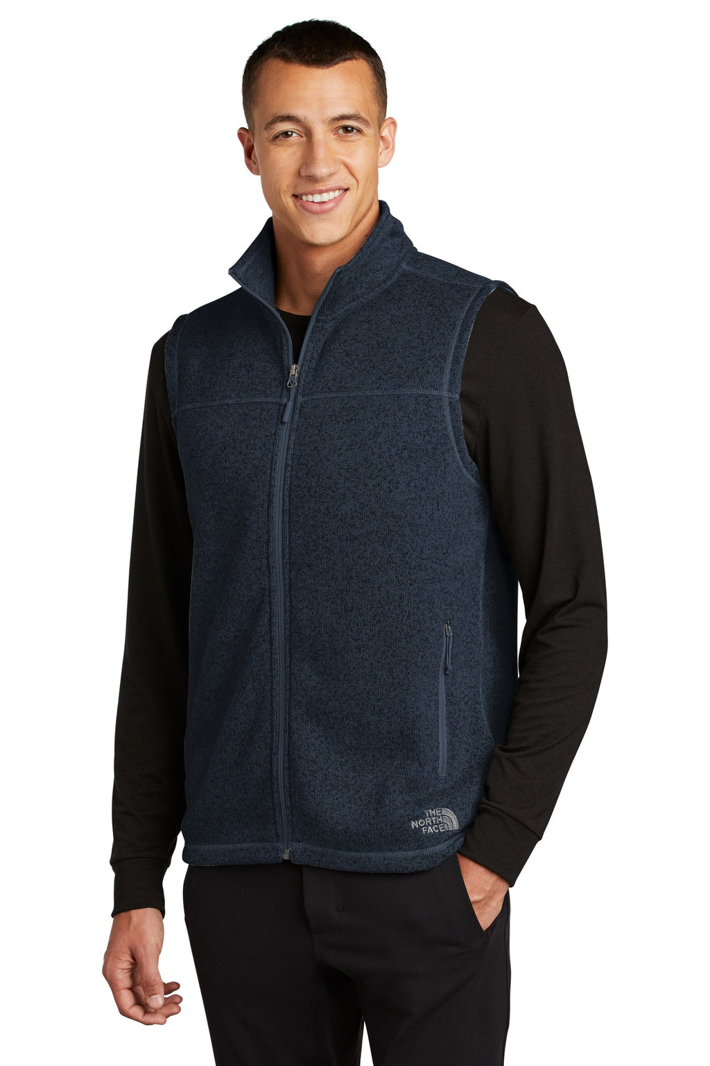 The North Face Sweater Fleece Vest NF0A47FA - Urban Navy Heather - three_q