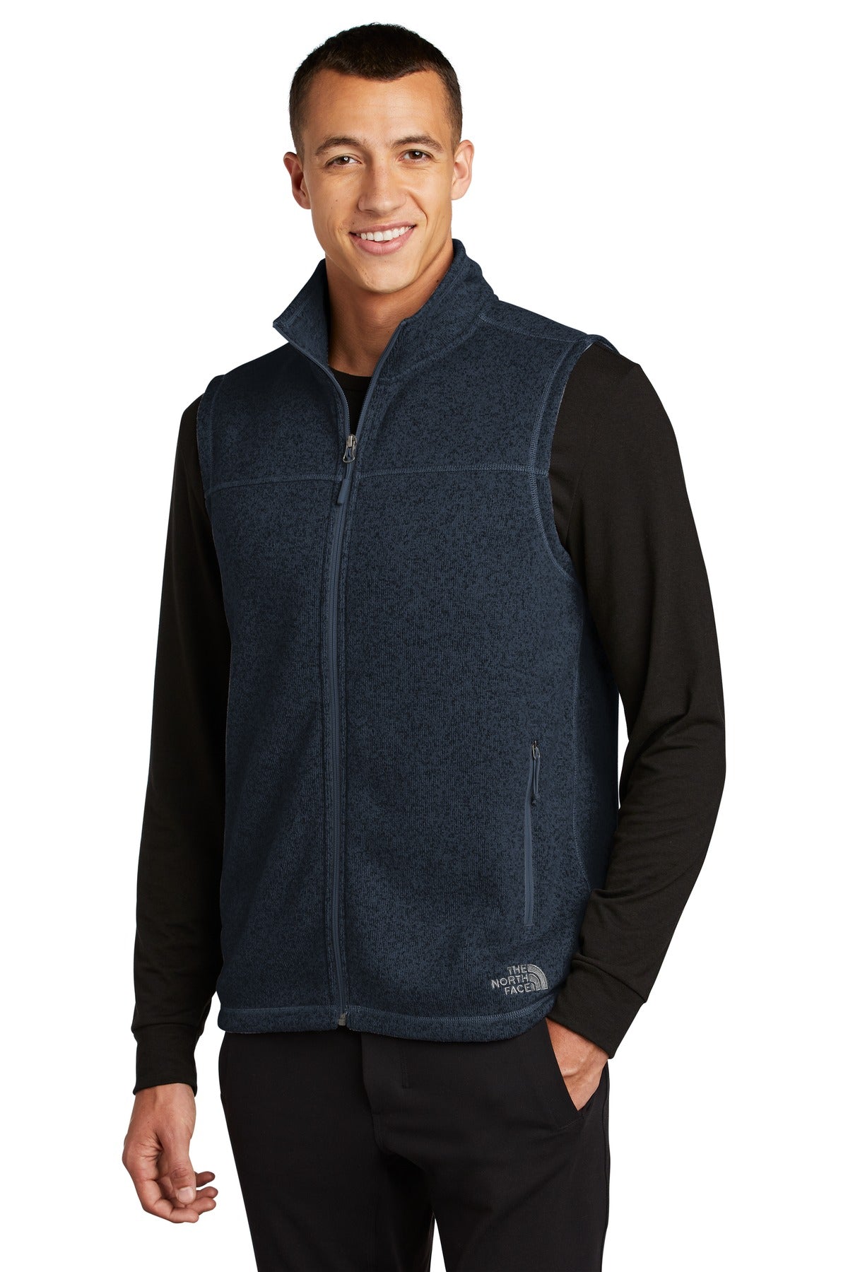 The North Face Sweater Fleece Vest NF0A47FA - Urban Navy Heather - three_q
