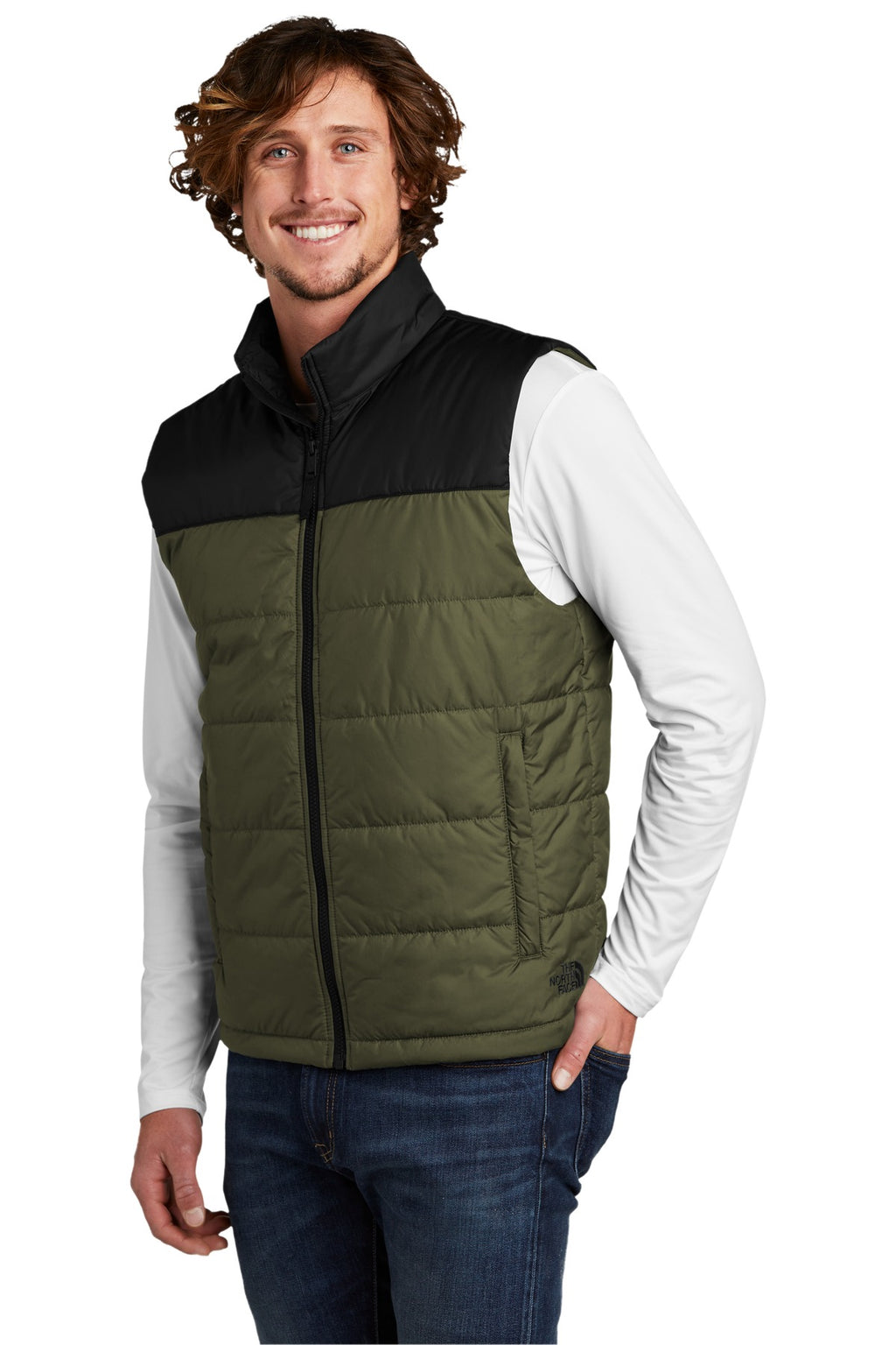 The North Face Everyday Insulated Vest. NF0A529A - Burnt Olive Green - three_q
