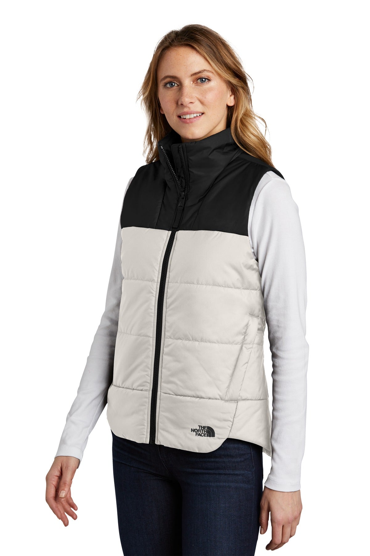 The North Face Women's Everyday Insulated Vest. NF0A529Q - Vintage White - three_q