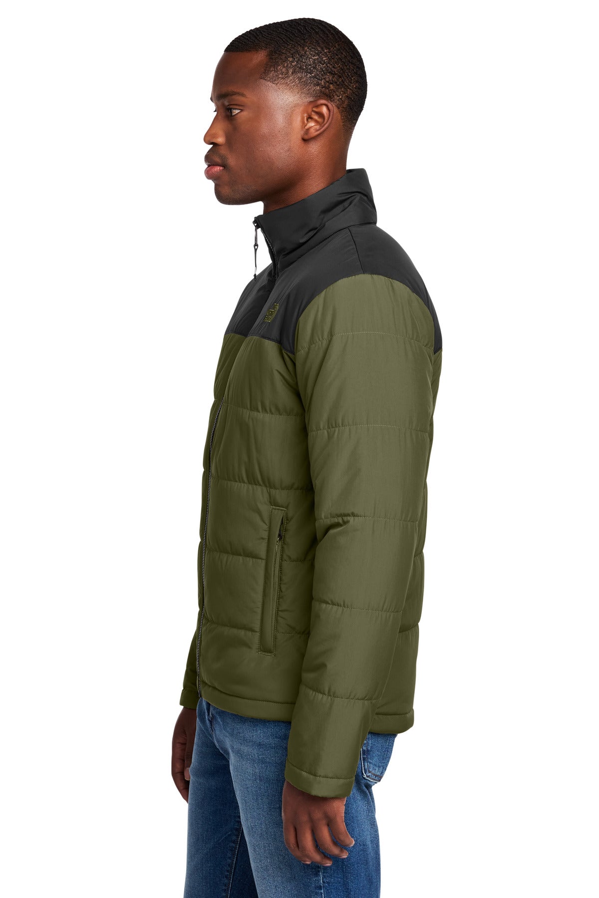 The North Face Chest Logo Everyday Insulated Jacket NF0A7V6J - Burnt Olive Green - side