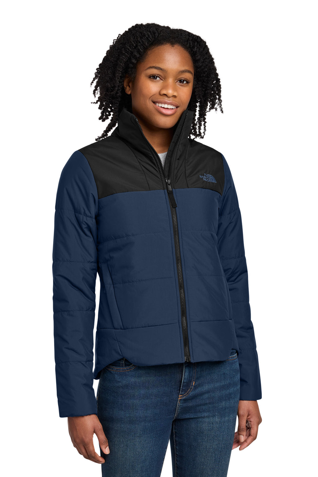 The North Face Women's Chest Logo Everyday Insulated Jacket NF0A7V6K - Shady Blue - front