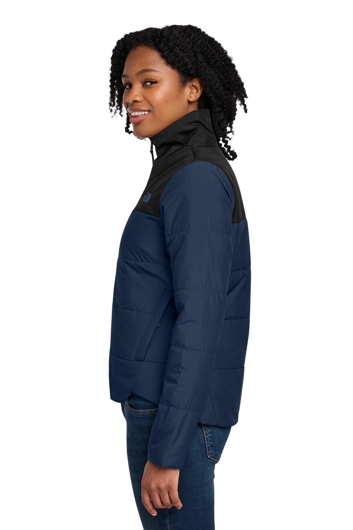 The North Face Women's Chest Logo Everyday Insulated Jacket NF0A7V6K - Shady Blue - side