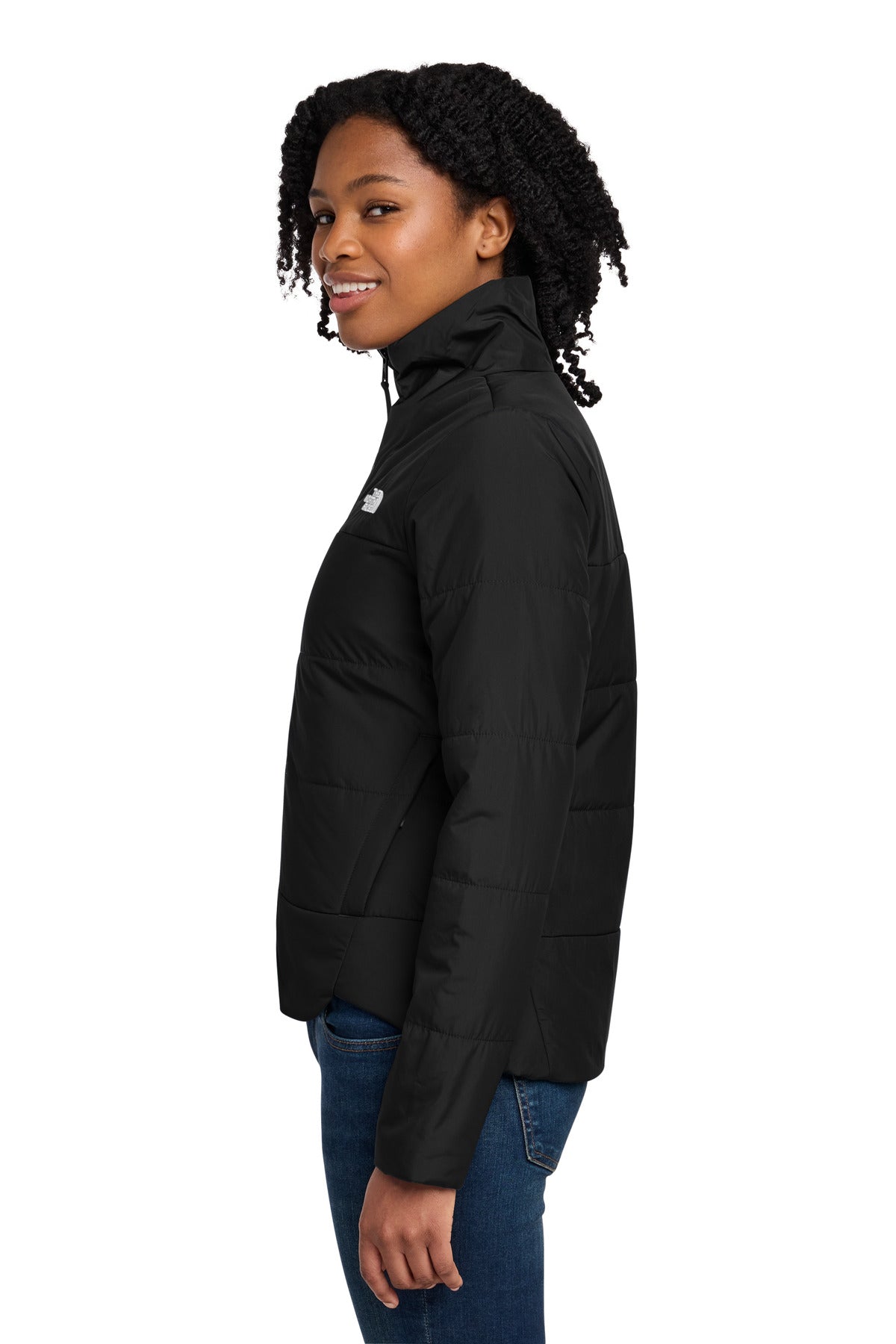 The North Face Women's Chest Logo Everyday Insulated Jacket NF0A7V6K - TNF Black - side