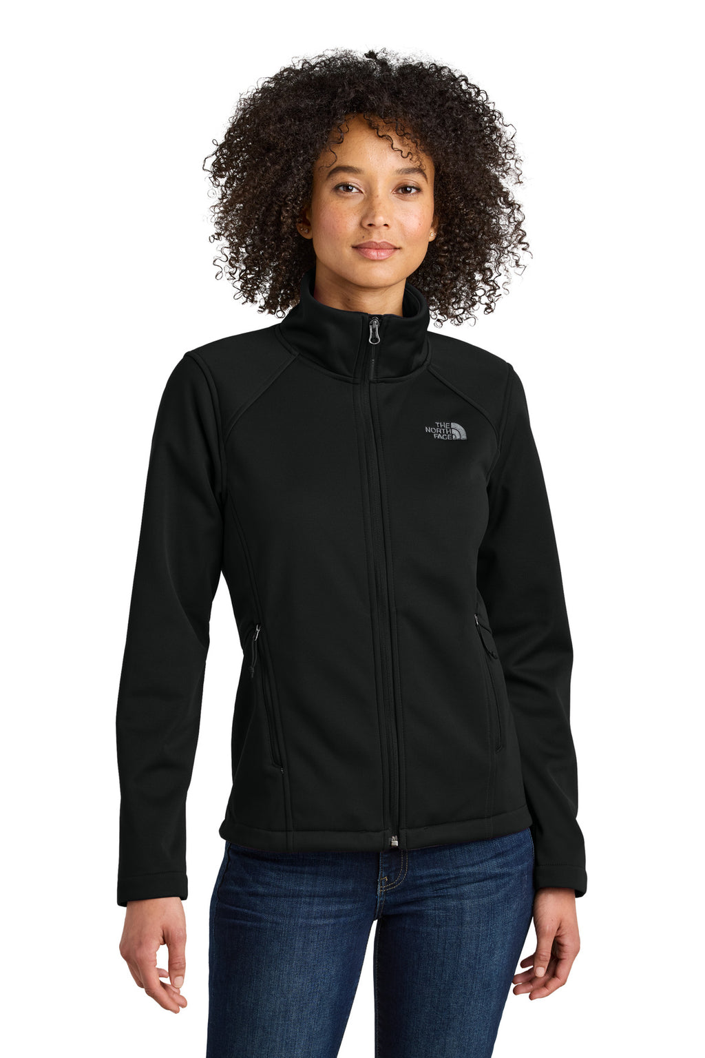 The North Face Women's Chest Logo Ridgewall Soft Shell Jacket NF0A88D4 - TNF Black - front