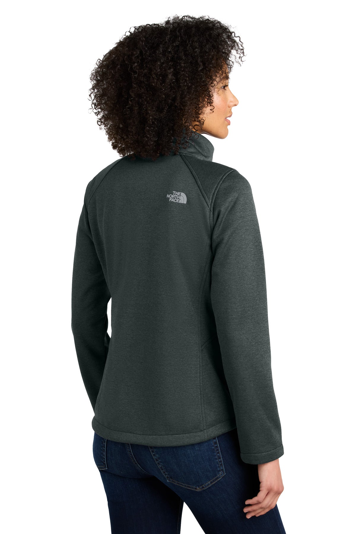 The North Face Women's Chest Logo Ridgewall Soft Shell Jacket NF0A88D4 - TNF Dark Grey Heather - back