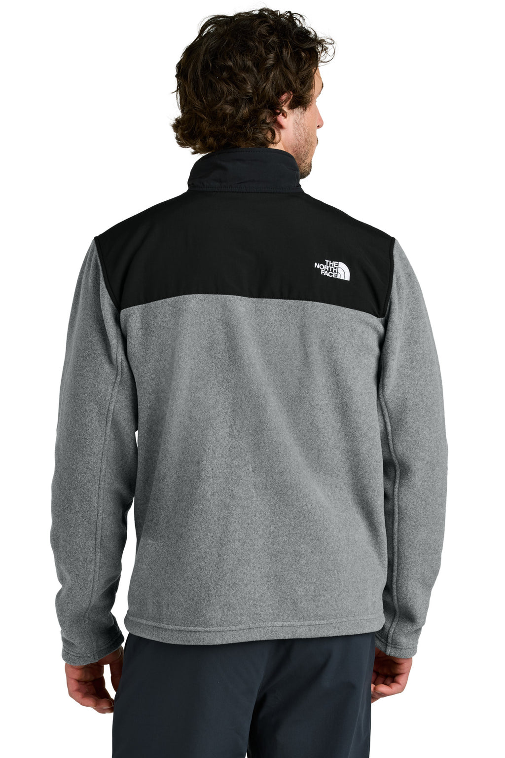 The North Face Highest Peak Full-Zip Fleece Jacket NF0A8BUQ - TNF Medium Grey Heather/ TNF Black - back