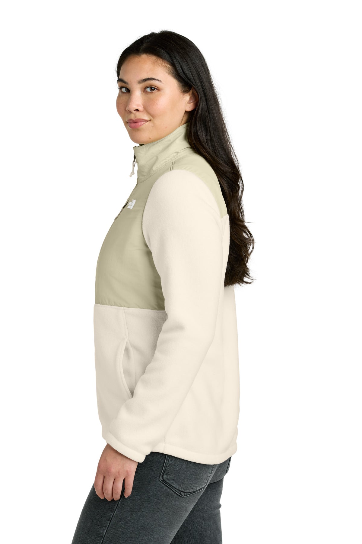 The North Face Women's Highest Peak Full-Zip Fleece Jacket NF0A8BUR - Gardenia White/ Gravel - side