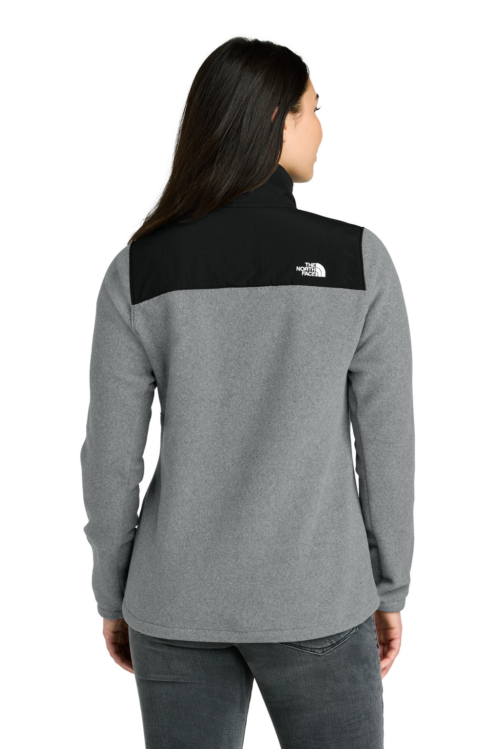 The North Face Women's Highest Peak Full-Zip Fleece Jacket NF0A8BUR - TNF Medium Grey Heather/ TNF Black - back