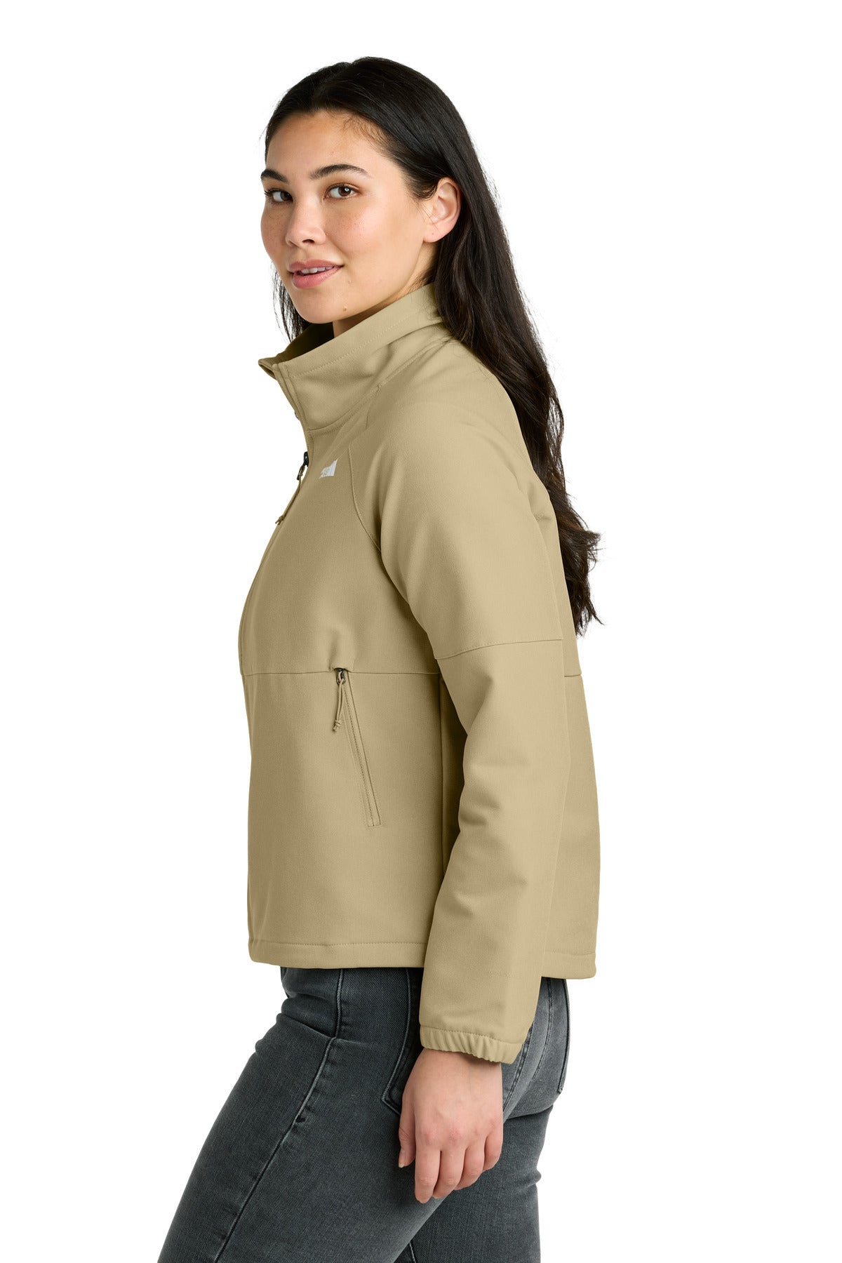 The North Face Women's Barr Lake Soft Shell Jacket NF0A8C5C - Khaki Stone Dark Heather - side