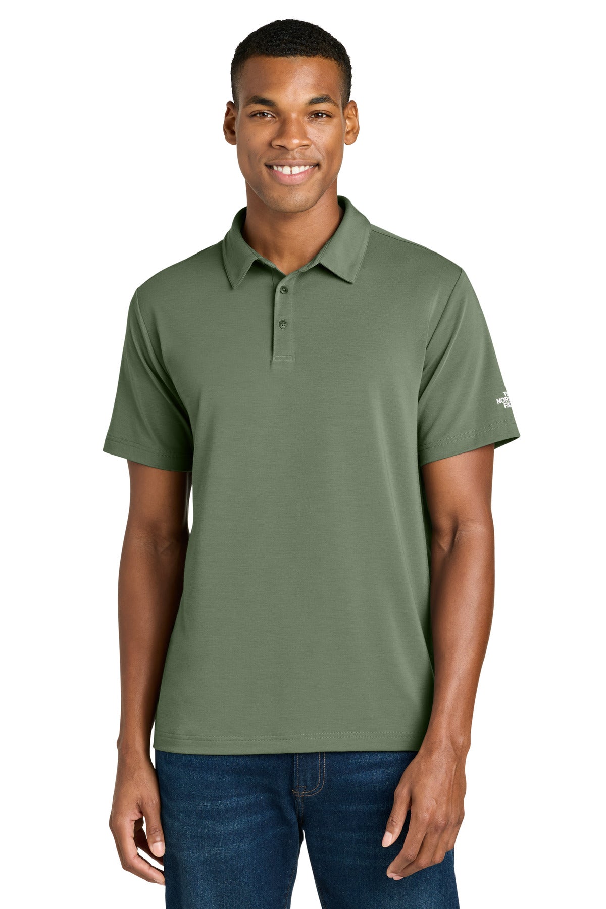 The North Face Canyon Crest Polo NF0A8GE0 - Bark Mist Green - front