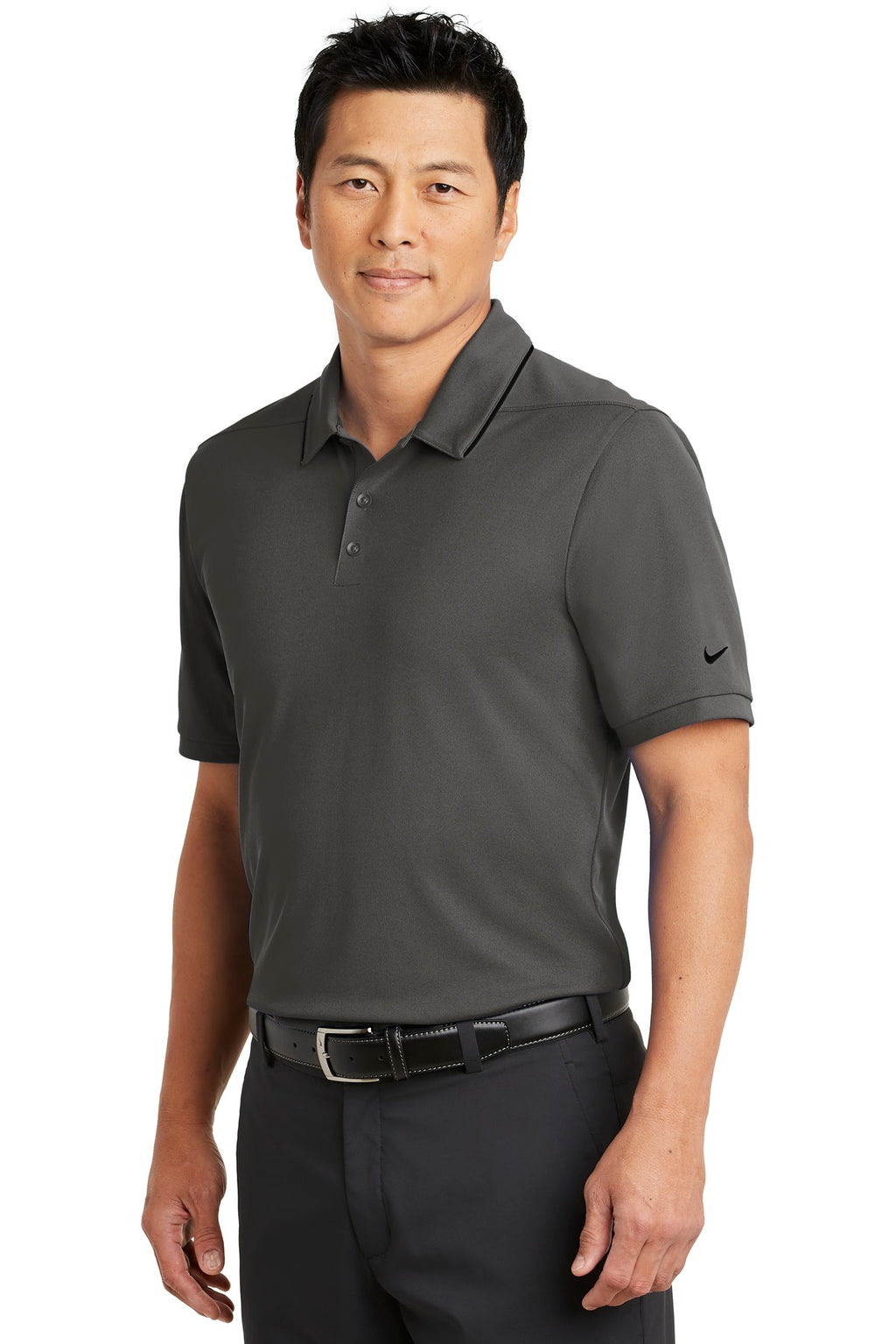 DISCONTINUED Nike Dri-FIT Edge Tipped Polo. NKAA1849 - Anthracite/ Black - three_q