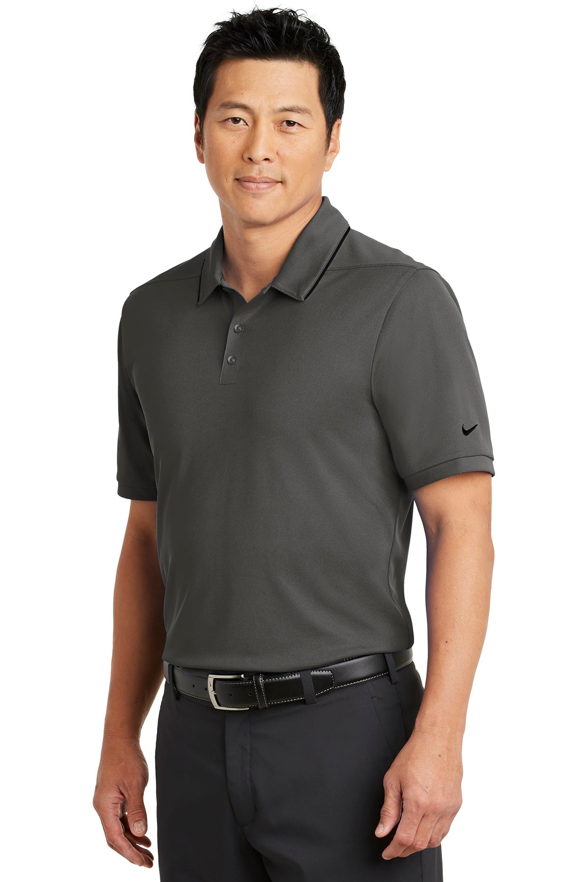 DISCONTINUED Nike Dri-FIT Edge Tipped Polo. NKAA1849 - Anthracite/ Black - three_q