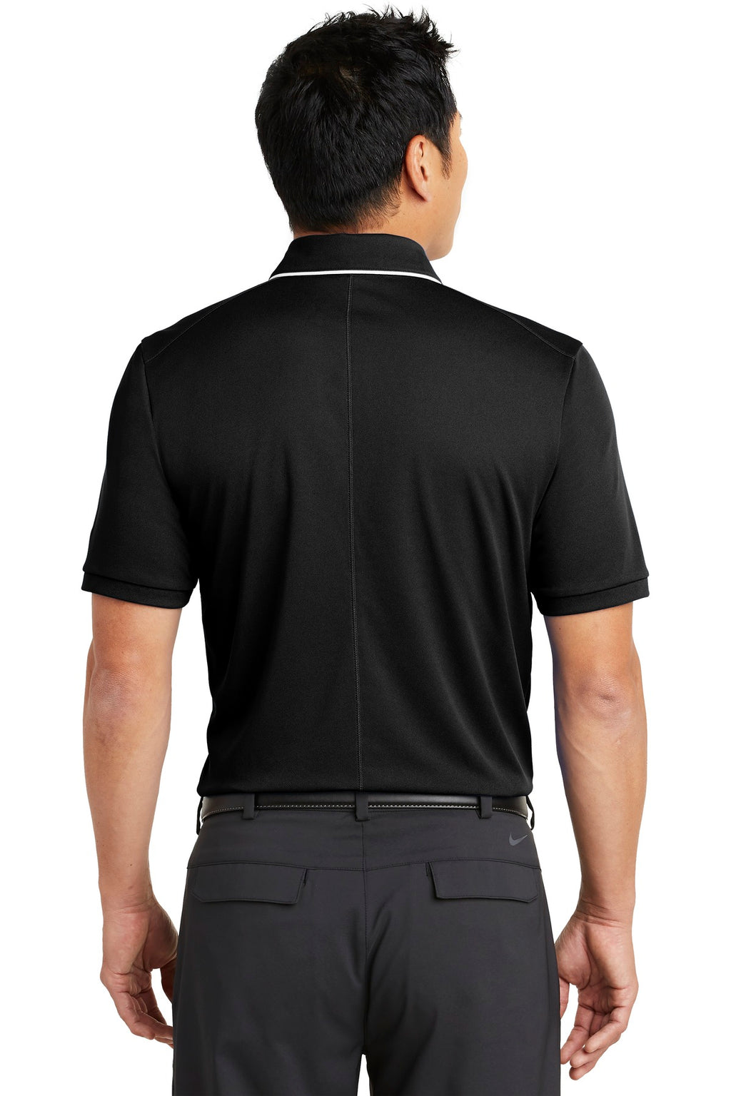 DISCONTINUED Nike Dri-FIT Edge Tipped Polo. NKAA1849 - Black/ White - back