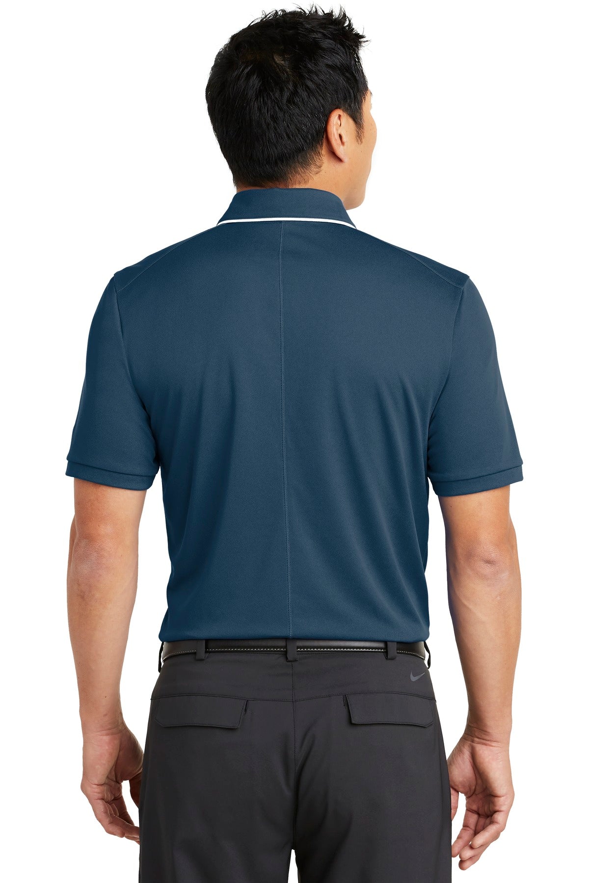 DISCONTINUED Nike Dri-FIT Edge Tipped Polo. NKAA1849 - Navy/ White - back