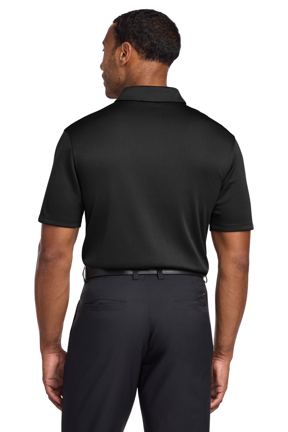 Nike Dri-FIT Hex Textured Polo. NKAH6266 - Black - back