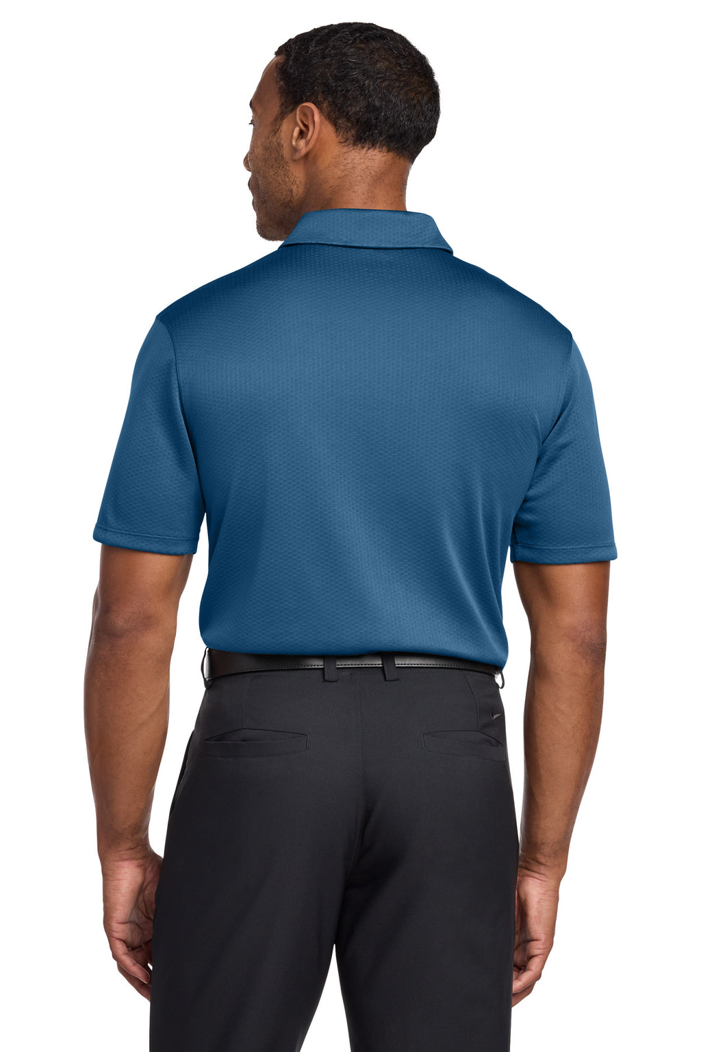 Nike Dri-FIT Hex Textured Polo. NKAH6266 - Court Blue - back