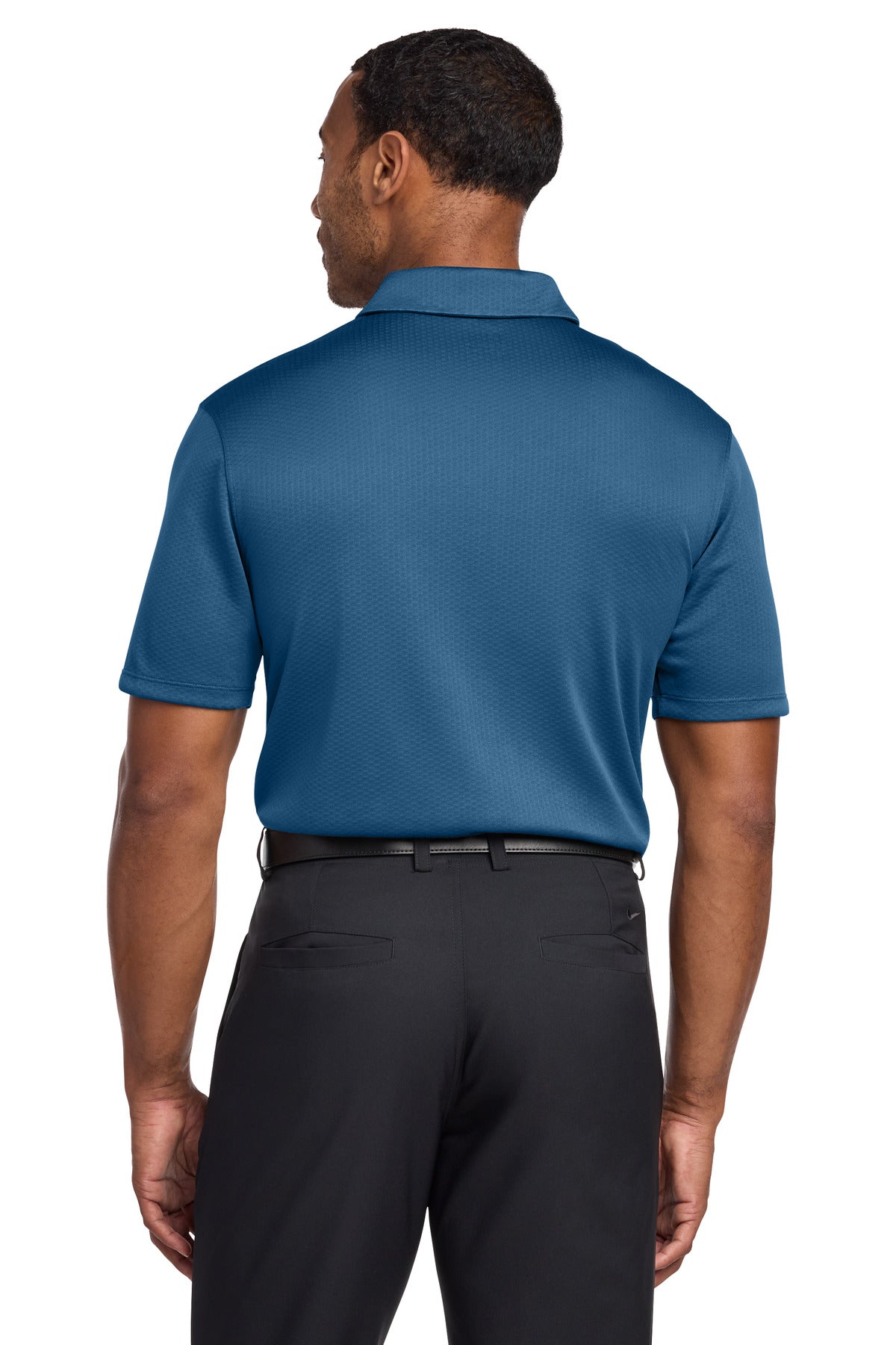Nike Dri-FIT Hex Textured Polo. NKAH6266 - Court Blue - back