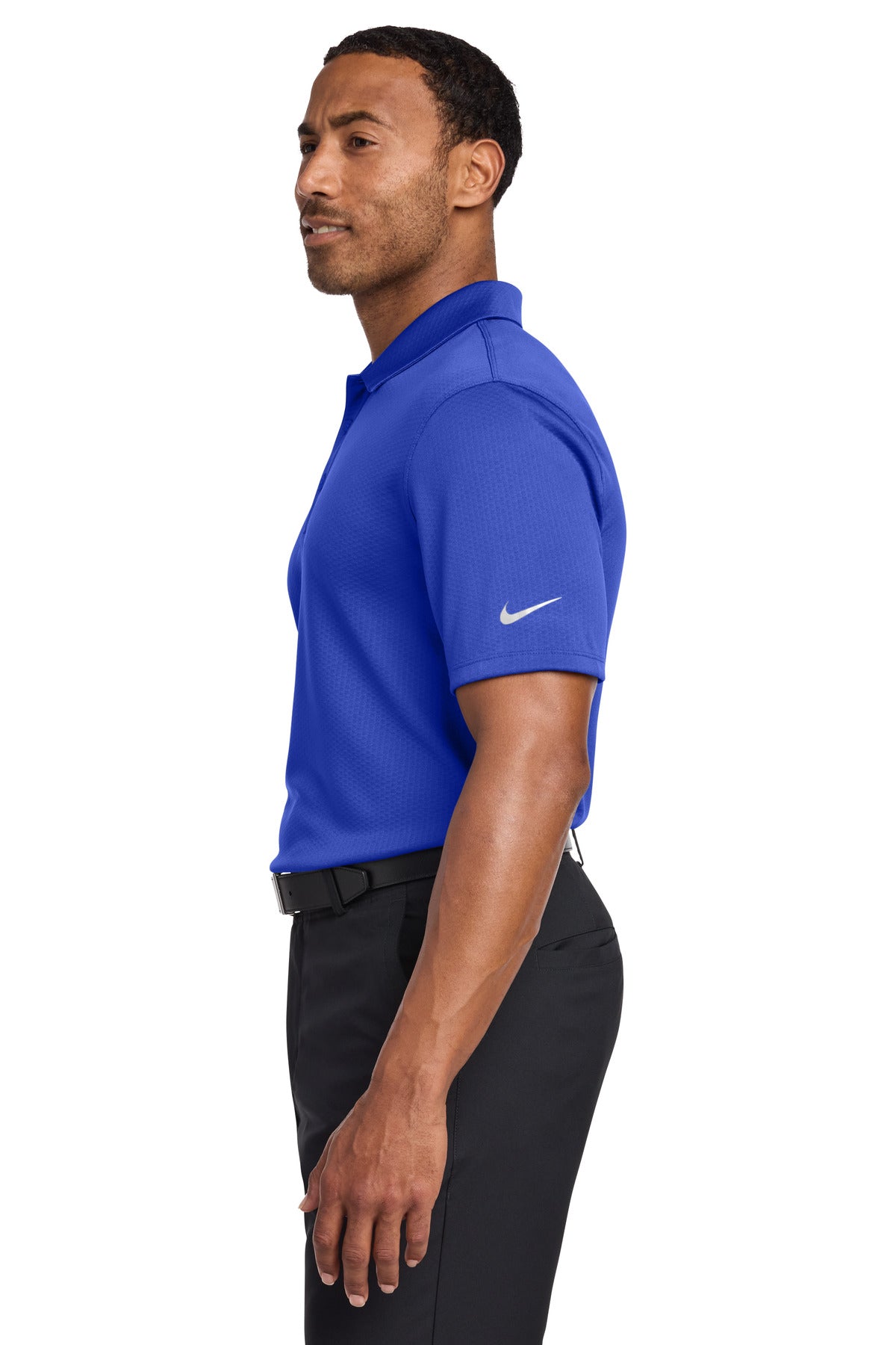Nike Dri-FIT Hex Textured Polo. NKAH6266 - Game Royal - side