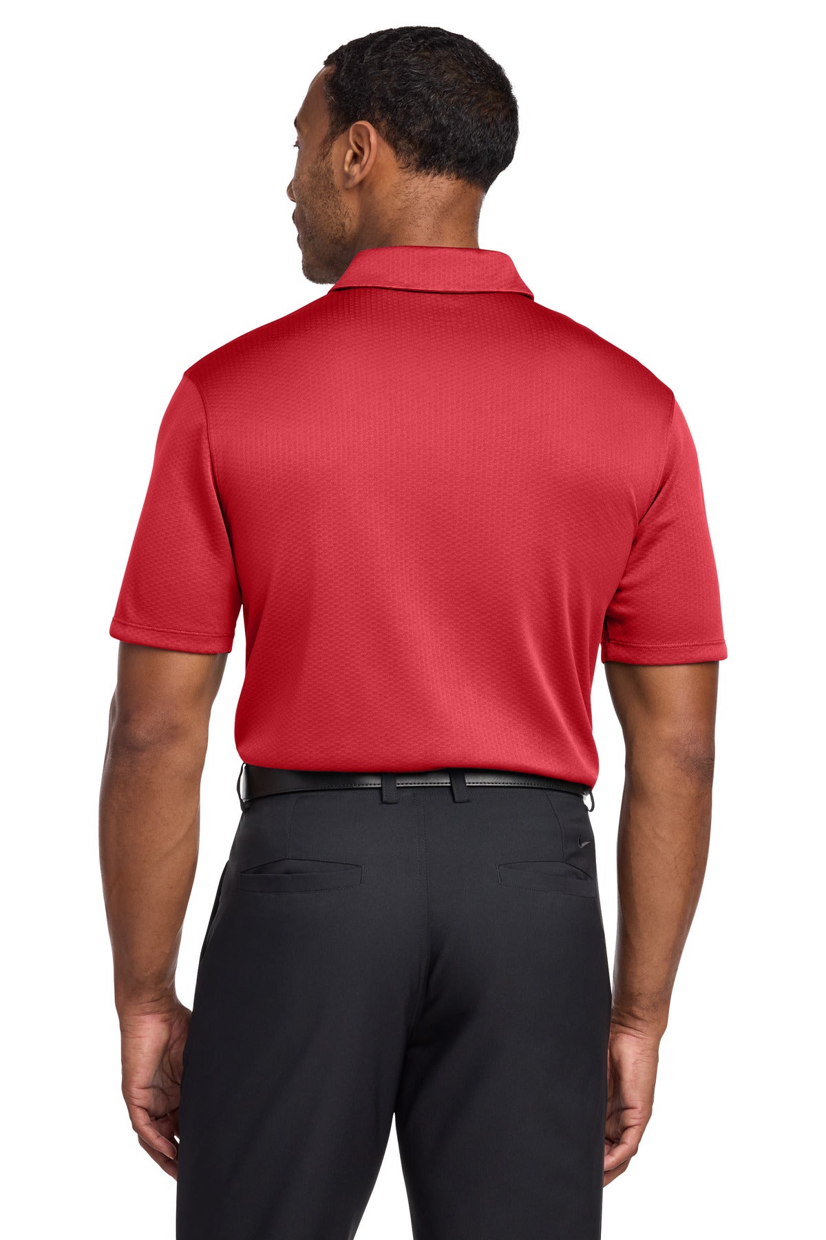 Nike Dri-FIT Hex Textured Polo. NKAH6266 - Gym Red - back